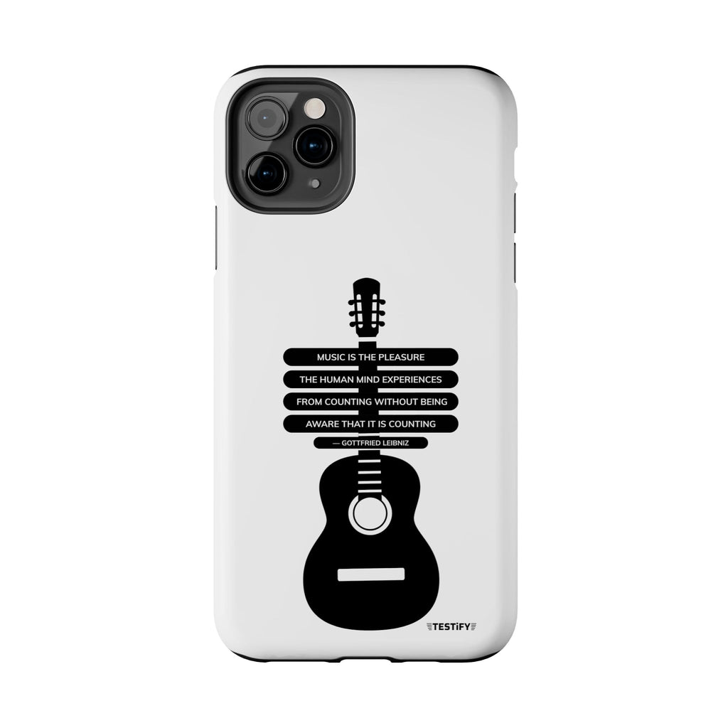 Guitar Quote Tough Phone Case — "Music is the Pleasure" Acoustic Design