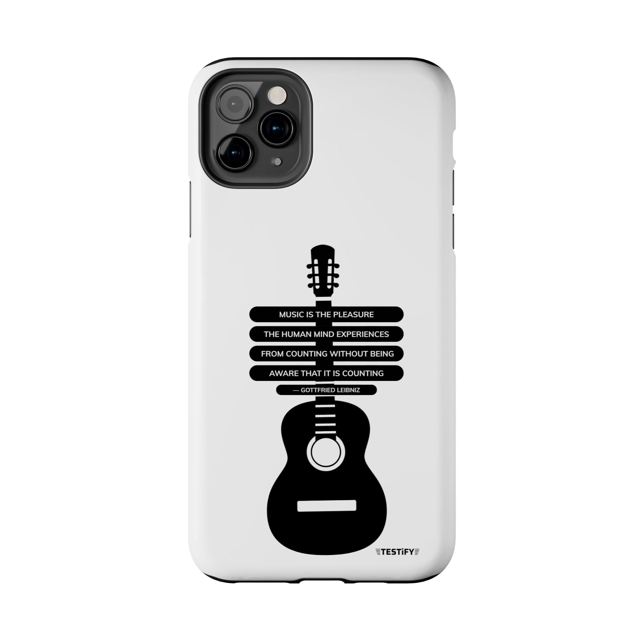 Guitar Quote Tough Phone Case — "Music is the Pleasure" Acoustic Design