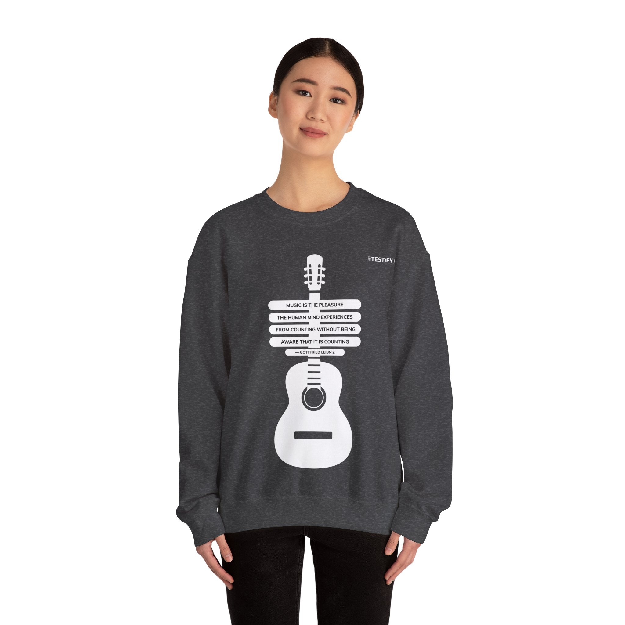 Guitar Road Sign Sweatshirt — Acoustic Music Traveler Crewneck