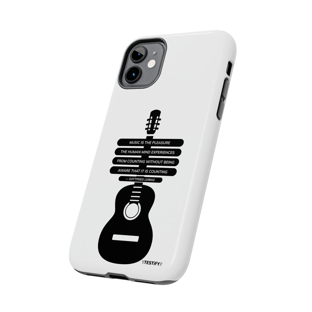 Guitar Quote Tough Phone Case — "Music is the Pleasure" Acoustic Design