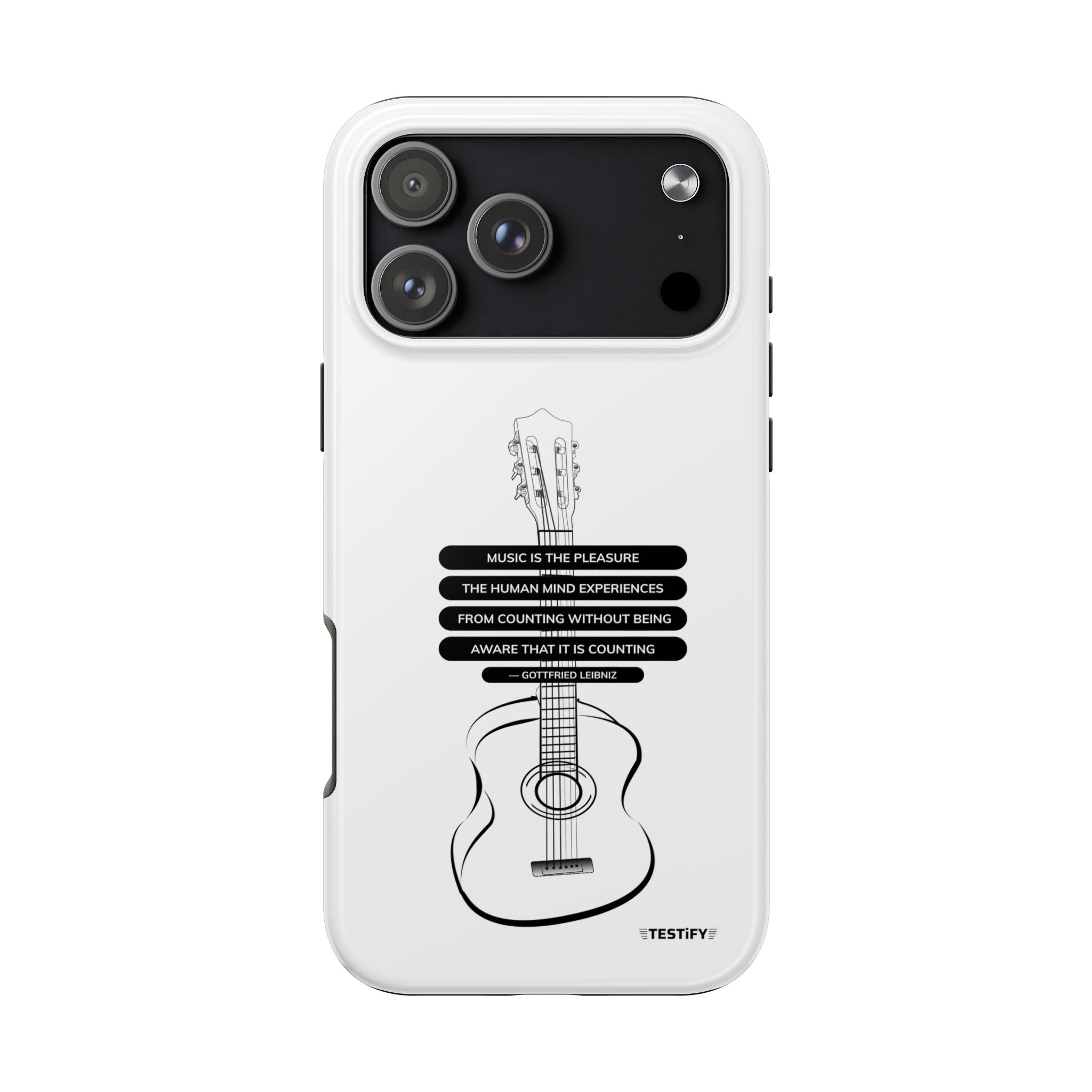 Acoustic Guitar Quote Tough Phone Case — “Music is the Pleasure” Protective Phone Cover