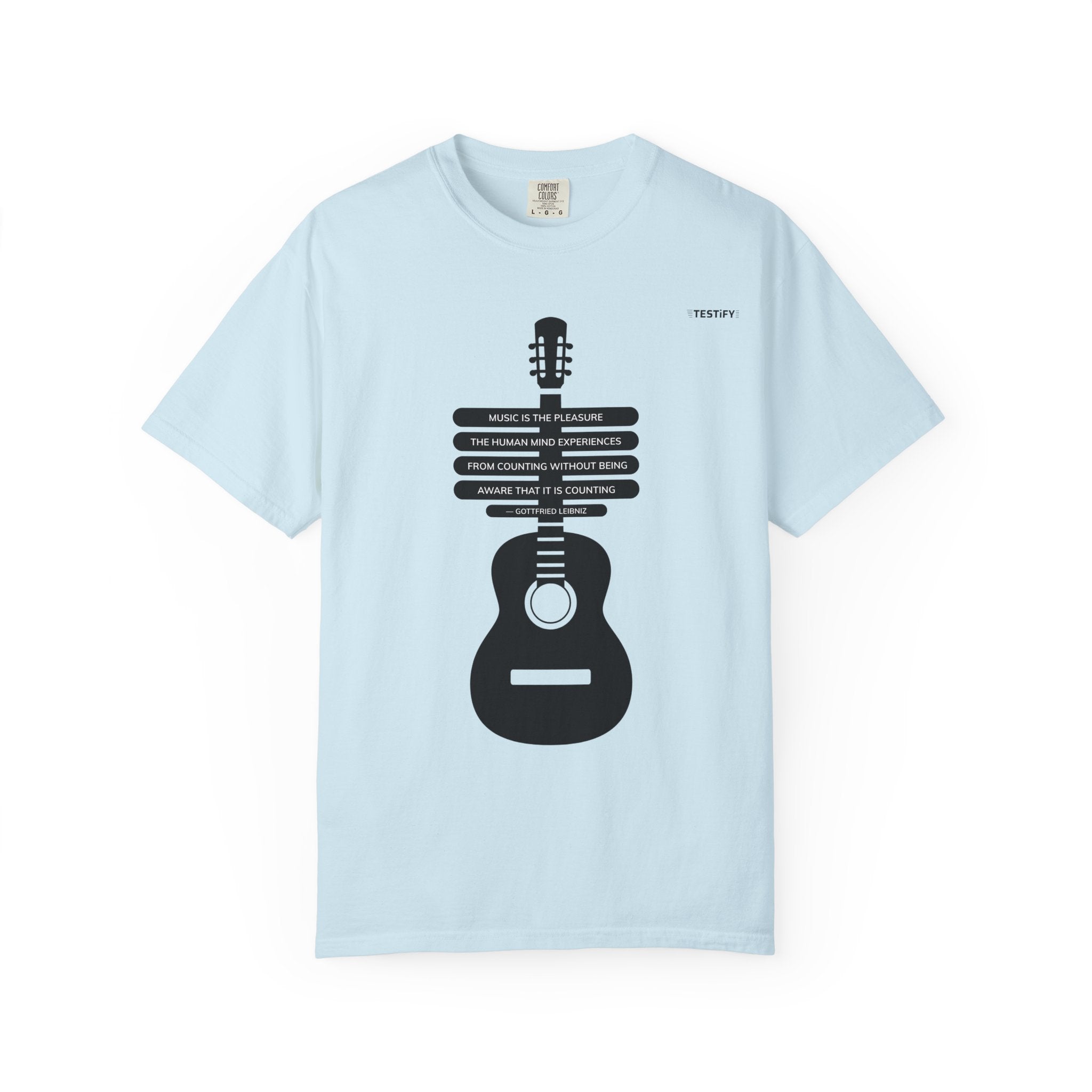 Acoustic Guitar Quote T-Shirt — "Music is the Pleasure" Graphic Tee