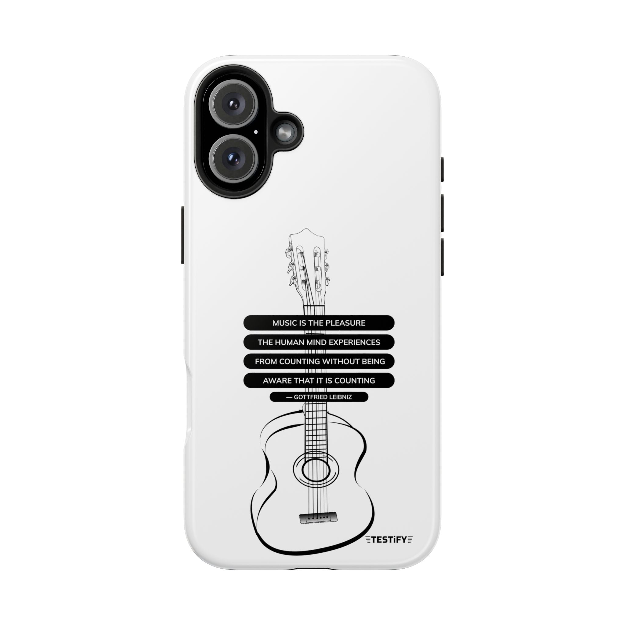 Acoustic Guitar Quote Tough Phone Case — “Music is the Pleasure” Protective Phone Cover