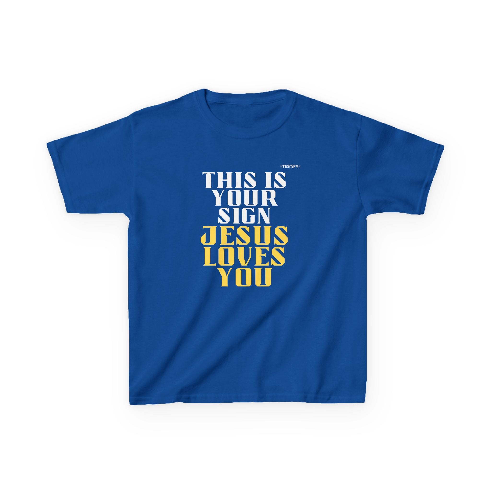 Kids T-Shirt — 'Jesus Loves You' Bright Yellow Faith Tee