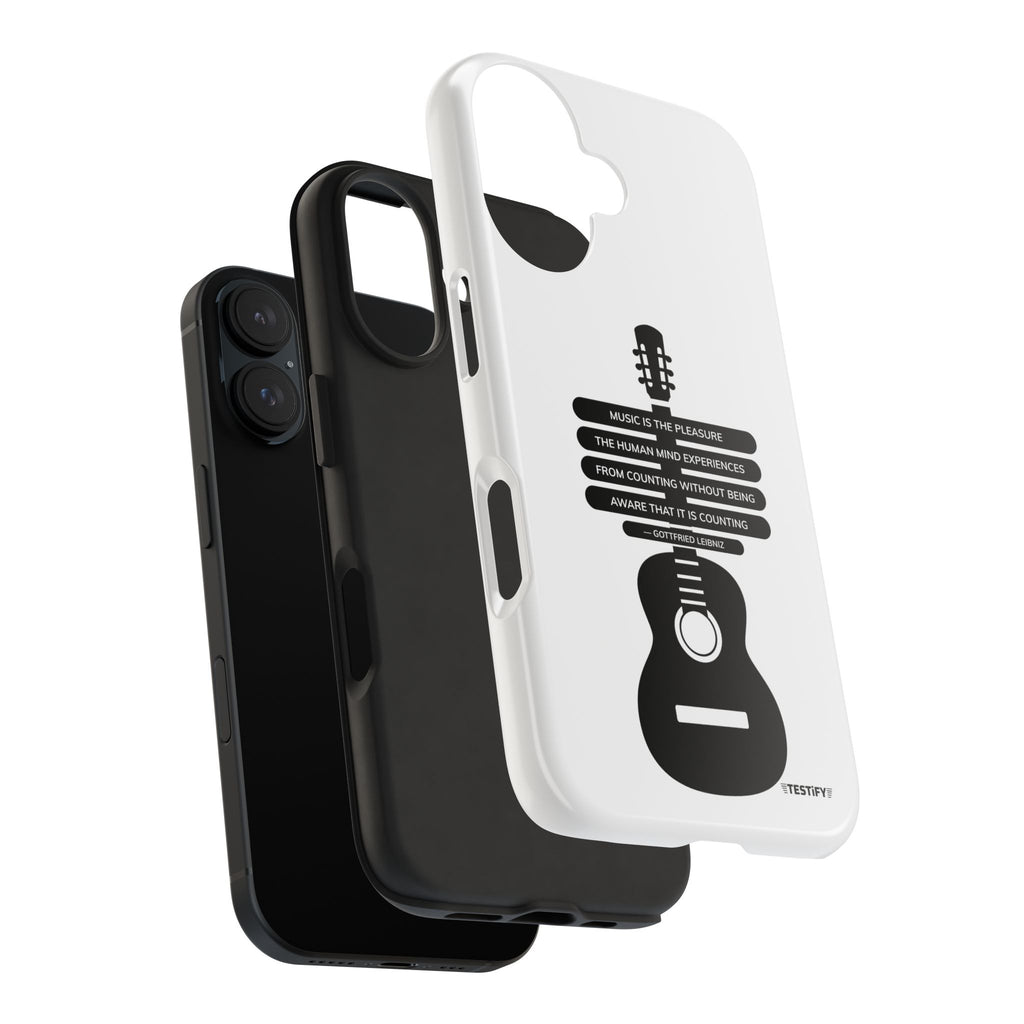 Guitar Quote Tough Phone Case — "Music is the Pleasure" Acoustic Design