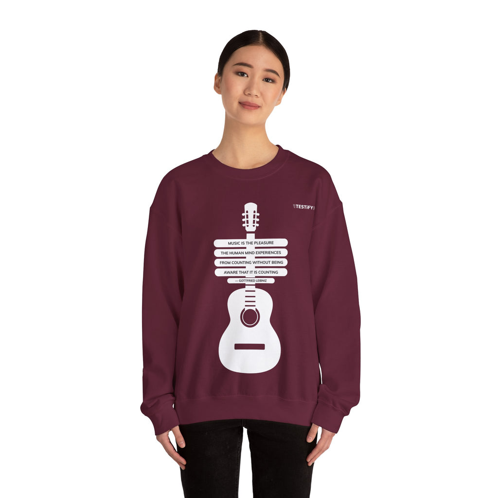 Guitar Road Sign Sweatshirt — Acoustic Music Traveler Crewneck