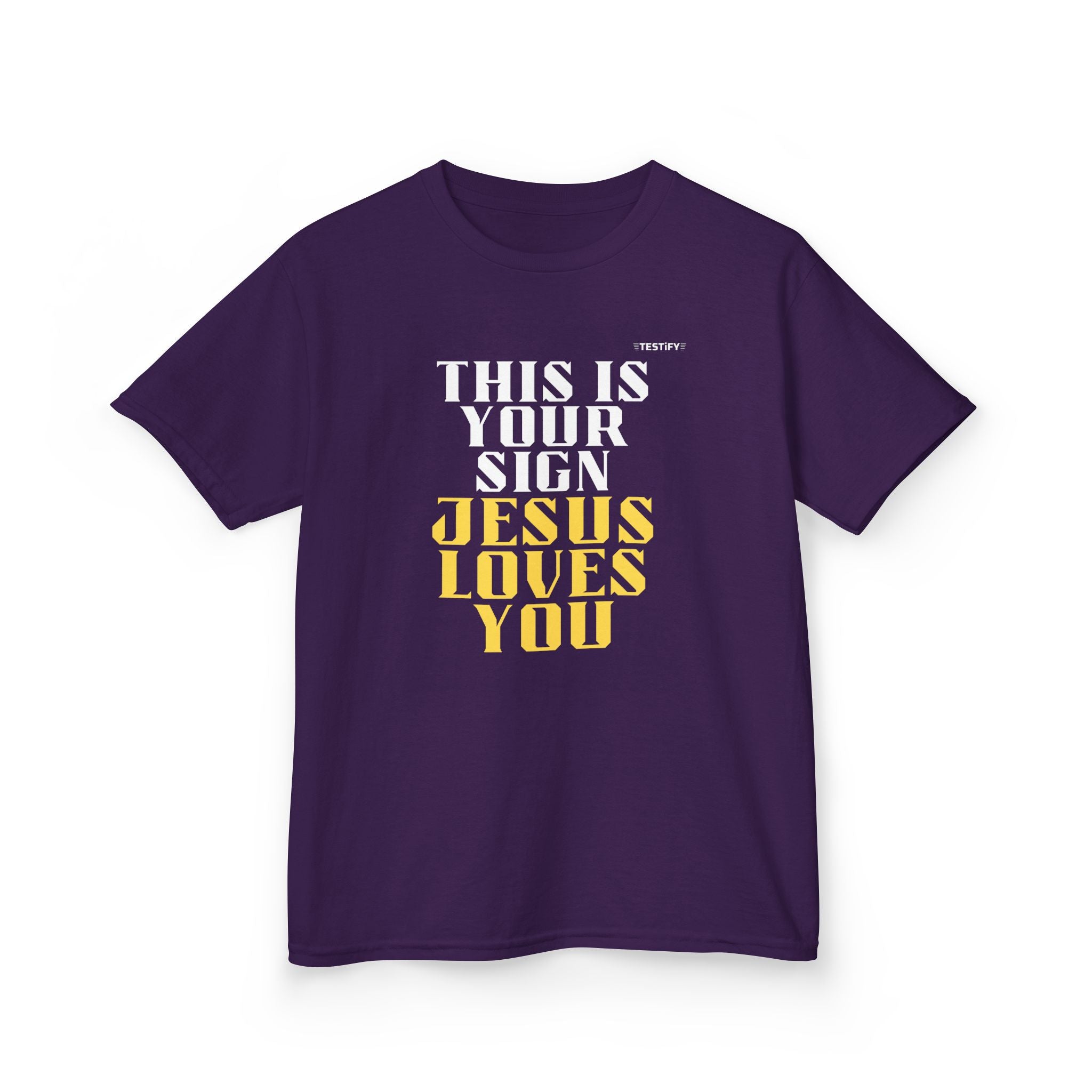 Kids T-Shirt — 'Jesus Loves You' Bright Yellow Faith Tee
