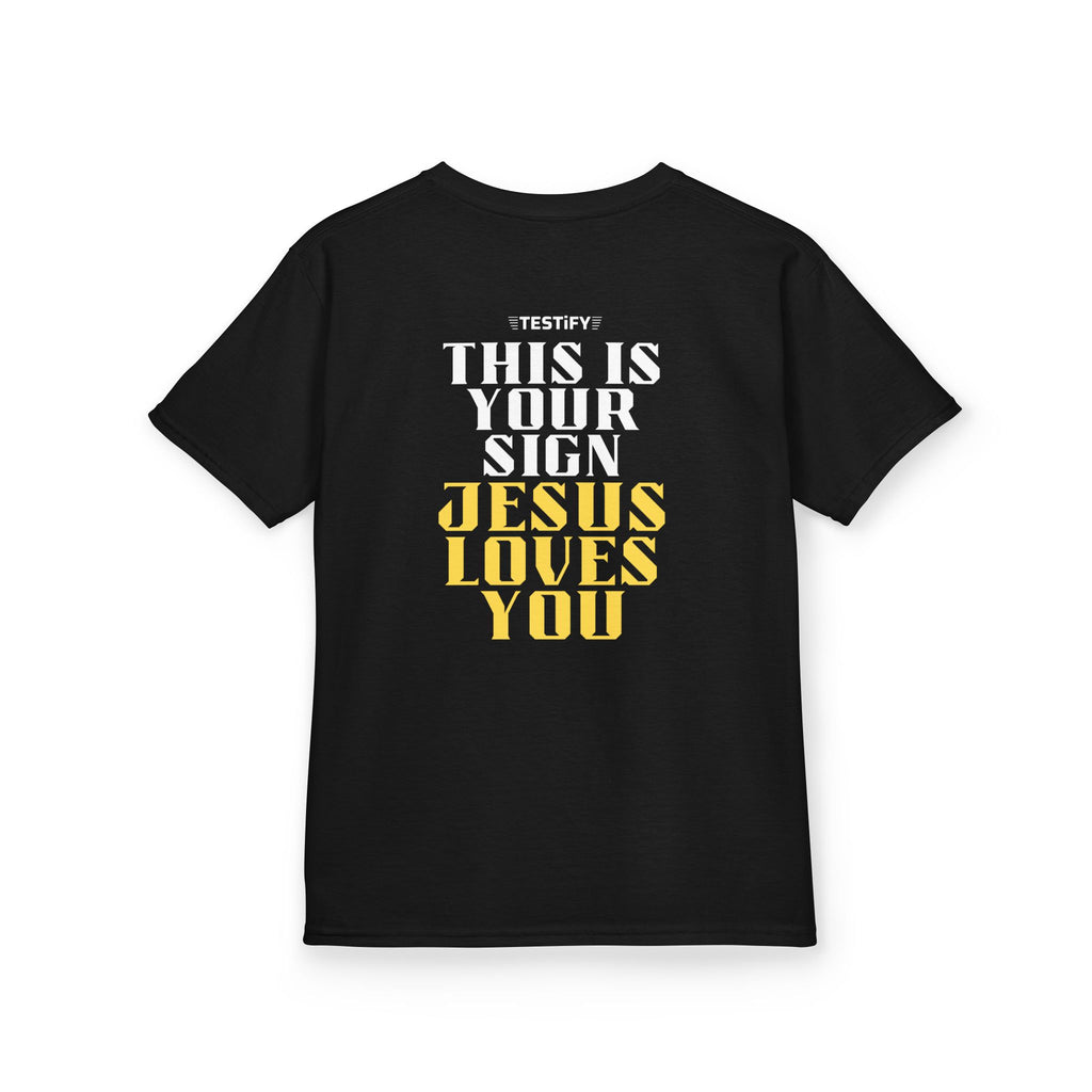 Kids T-Shirt — 'Jesus Loves You' Bright Yellow Faith Tee