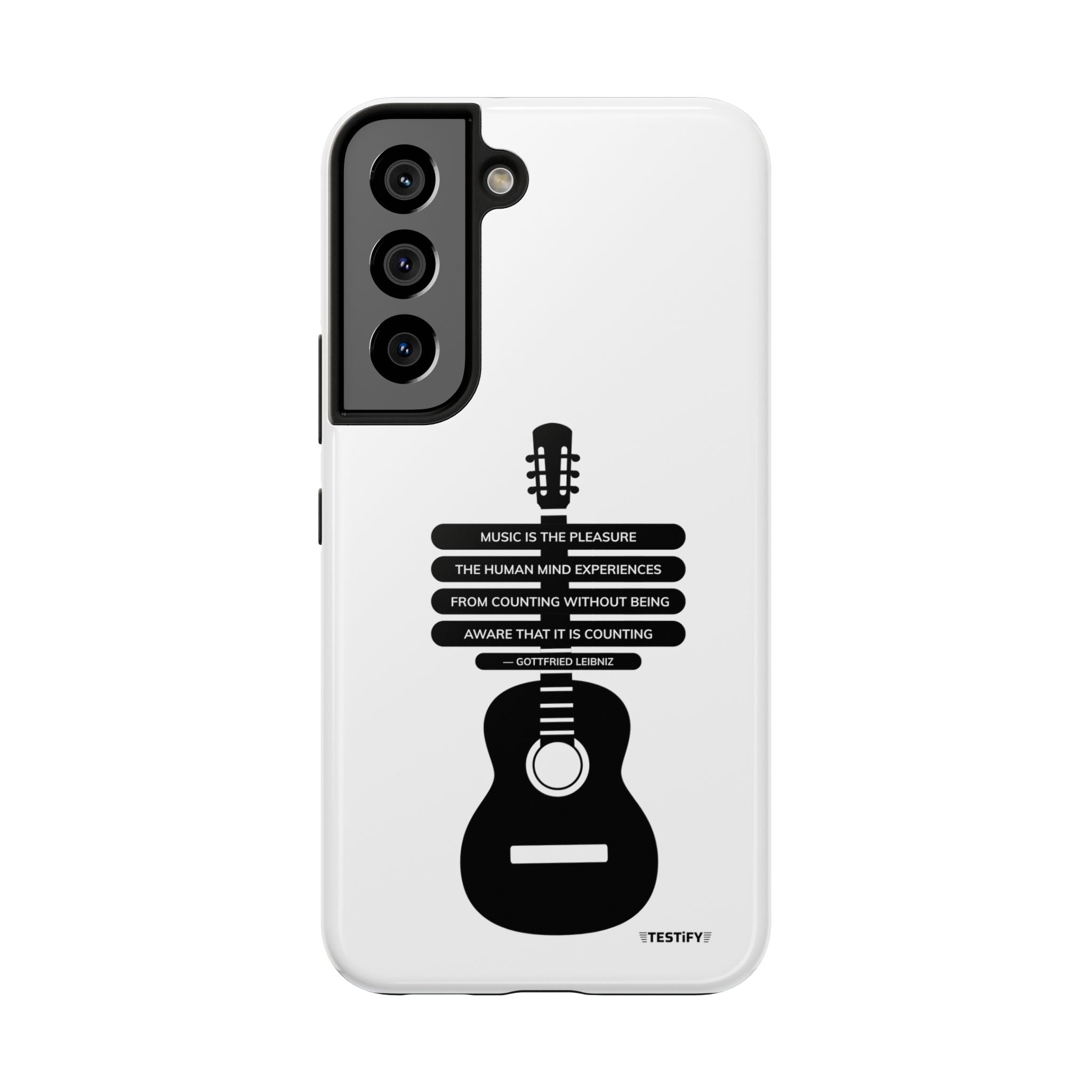 Guitar Quote Tough Phone Case — "Music is the Pleasure" Acoustic Design