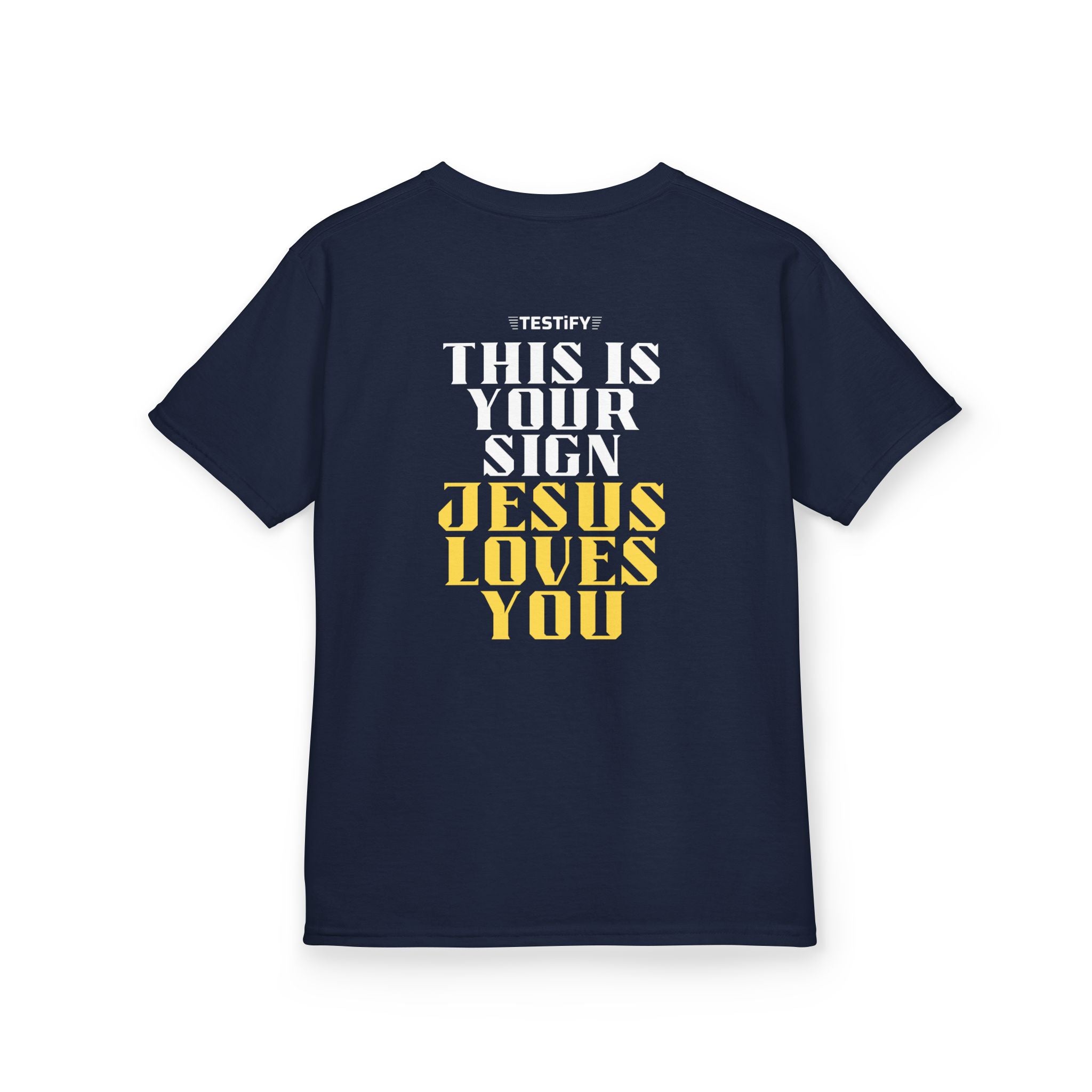 Kids T-Shirt — 'Jesus Loves You' Bright Yellow Faith Tee