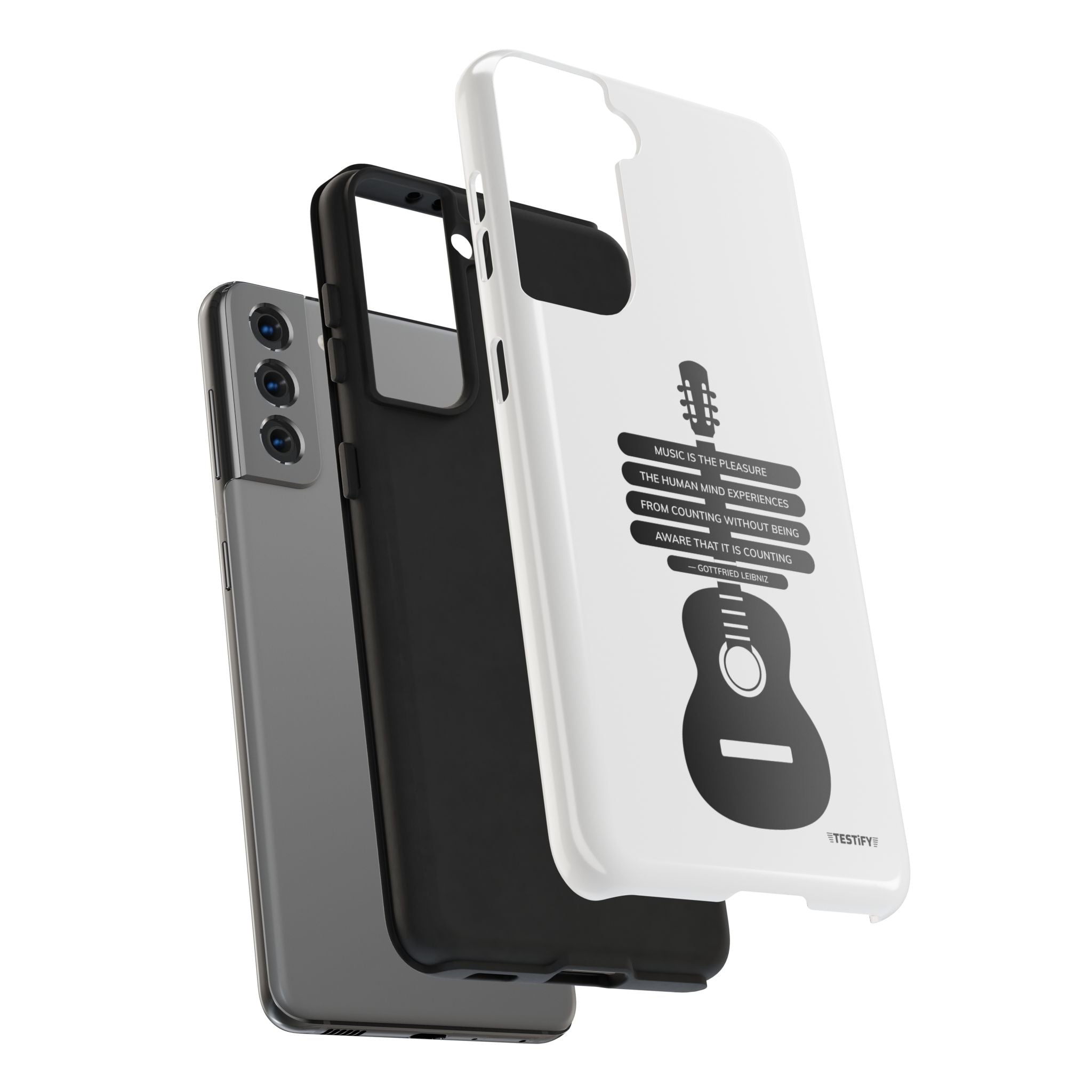 Guitar Quote Tough Phone Case — "Music is the Pleasure" Acoustic Design