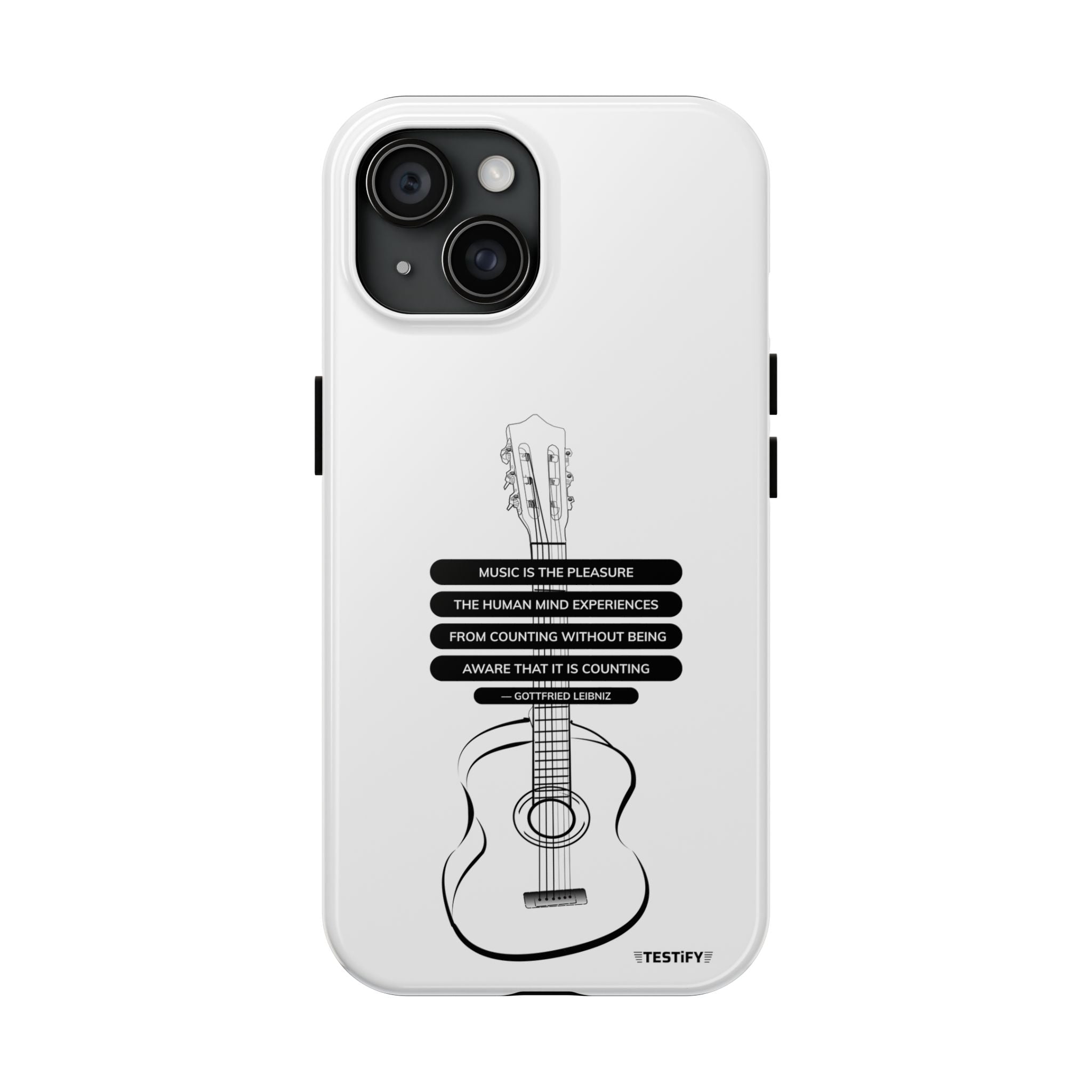 Acoustic Guitar Quote Tough Phone Case — “Music is the Pleasure” Protective Phone Cover