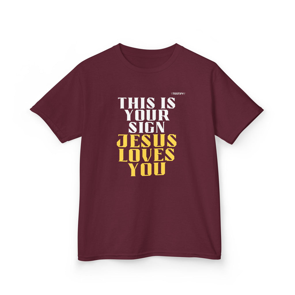 Kids T-Shirt — 'Jesus Loves You' Bright Yellow Faith Tee