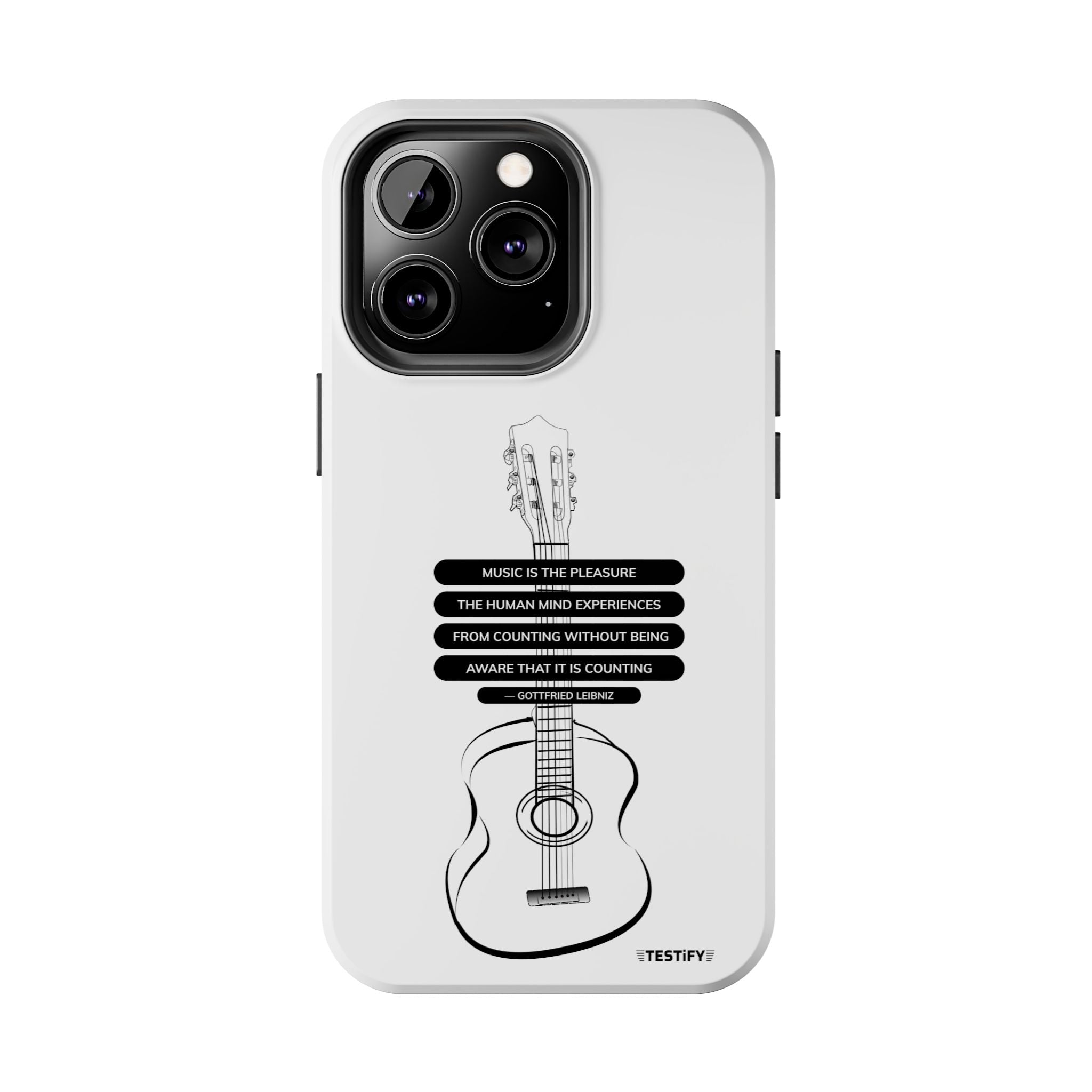 Acoustic Guitar Quote Tough Phone Case — “Music is the Pleasure” Protective Phone Cover