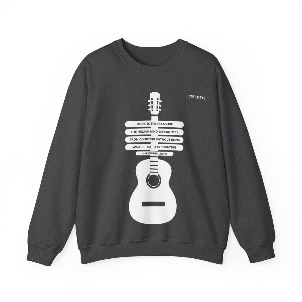 Guitar Road Sign Sweatshirt — Acoustic Music Traveler Crewneck