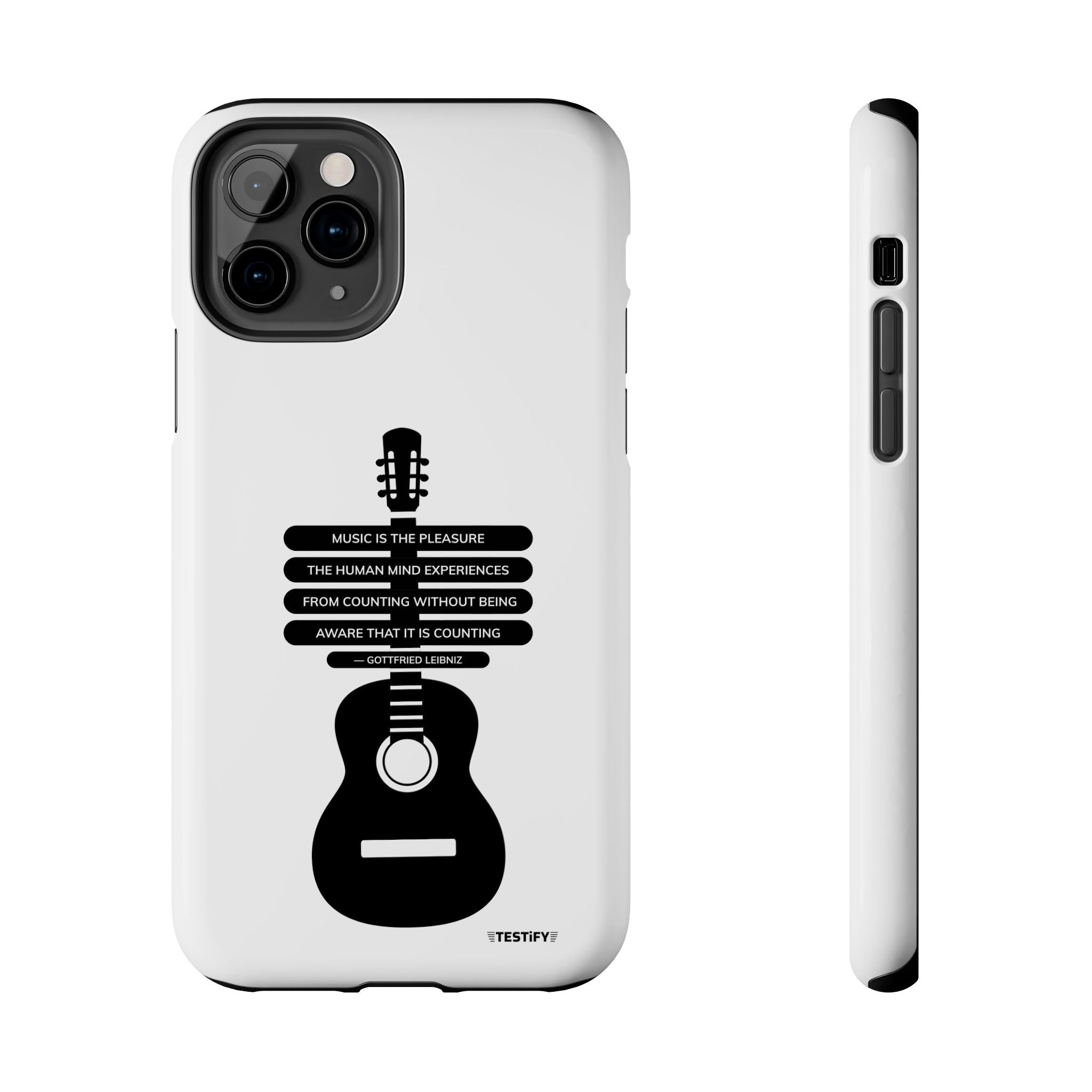 Guitar Quote Tough Phone Case — "Music is the Pleasure" Acoustic Design