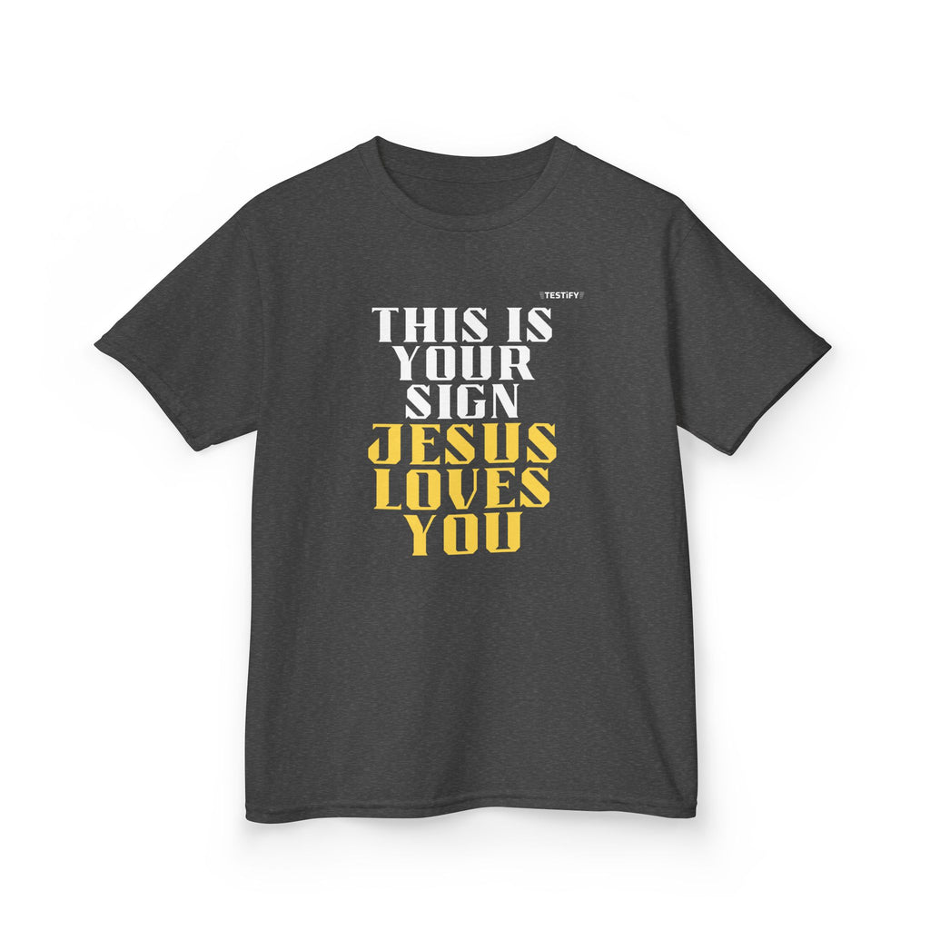 Kids T-Shirt — 'Jesus Loves You' Bright Yellow Faith Tee