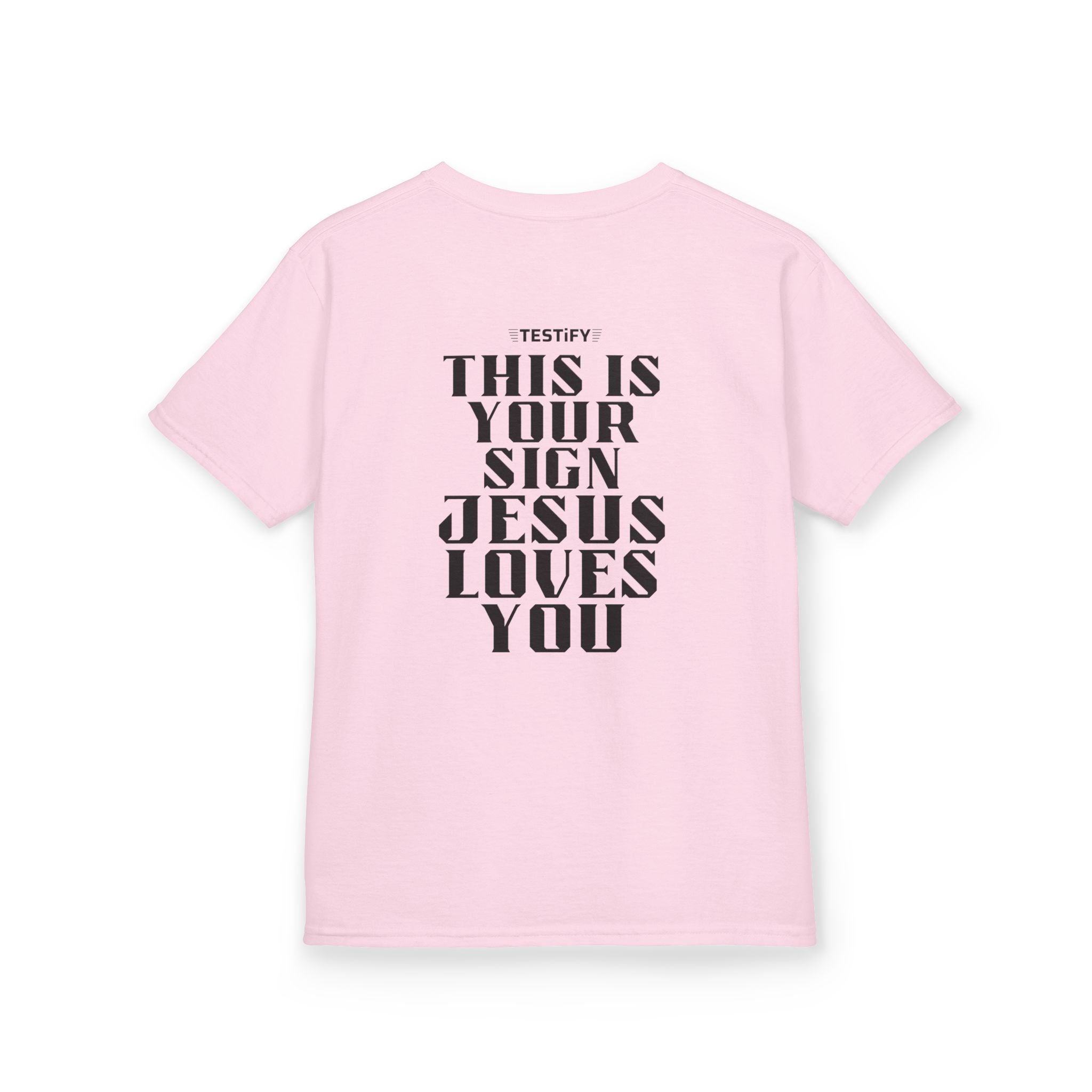 Kids T-Shirt — "This Is Your Sign: Jesus Loves You" Faith Graphic Tee