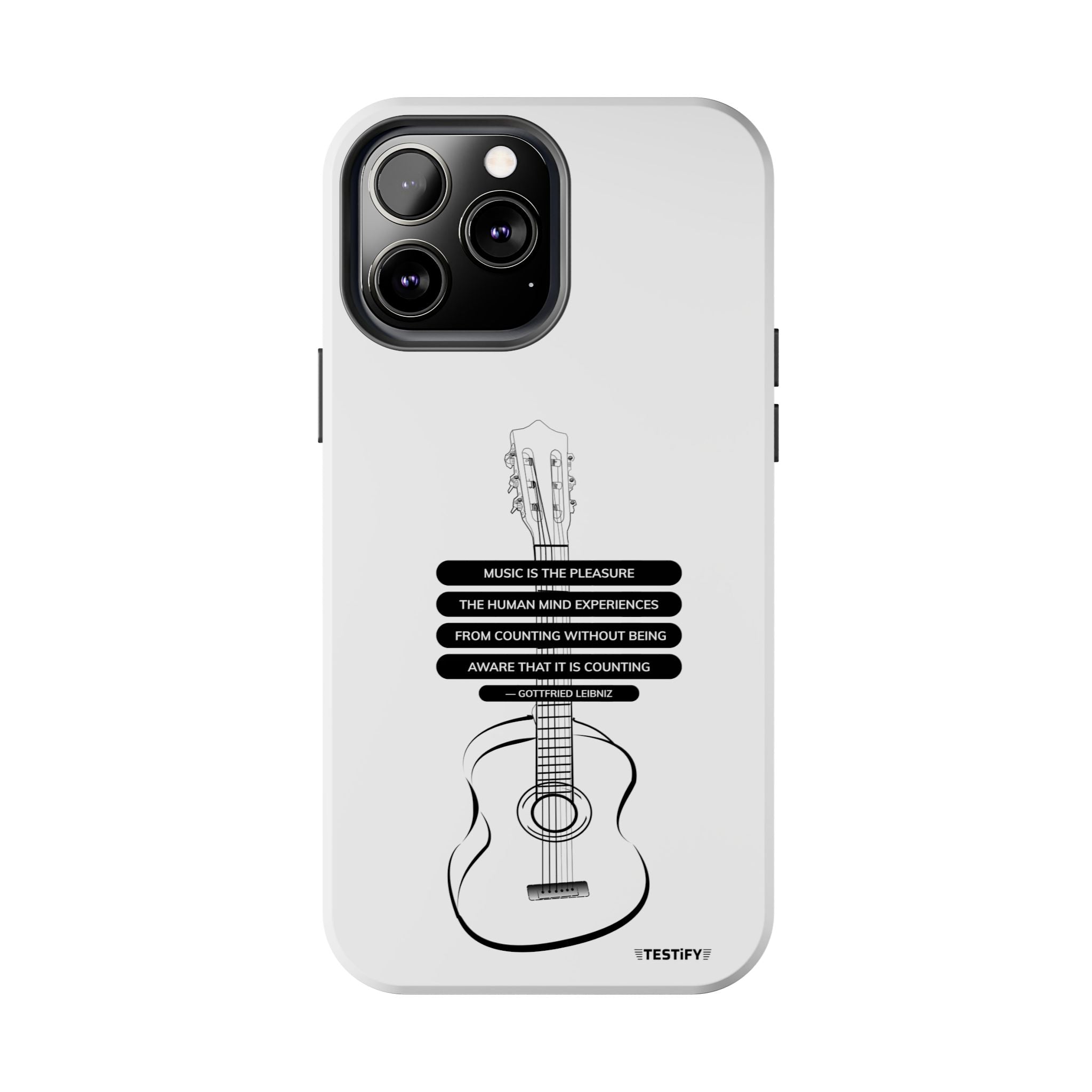 Acoustic Guitar Quote Tough Phone Case — “Music is the Pleasure” Protective Phone Cover