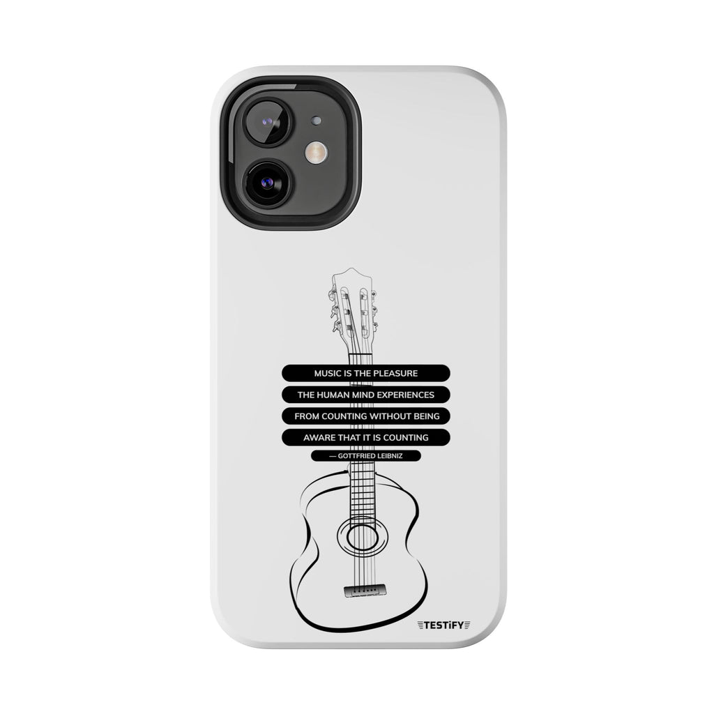 Acoustic Guitar Quote Tough Phone Case — “Music is the Pleasure” Protective Phone Cover