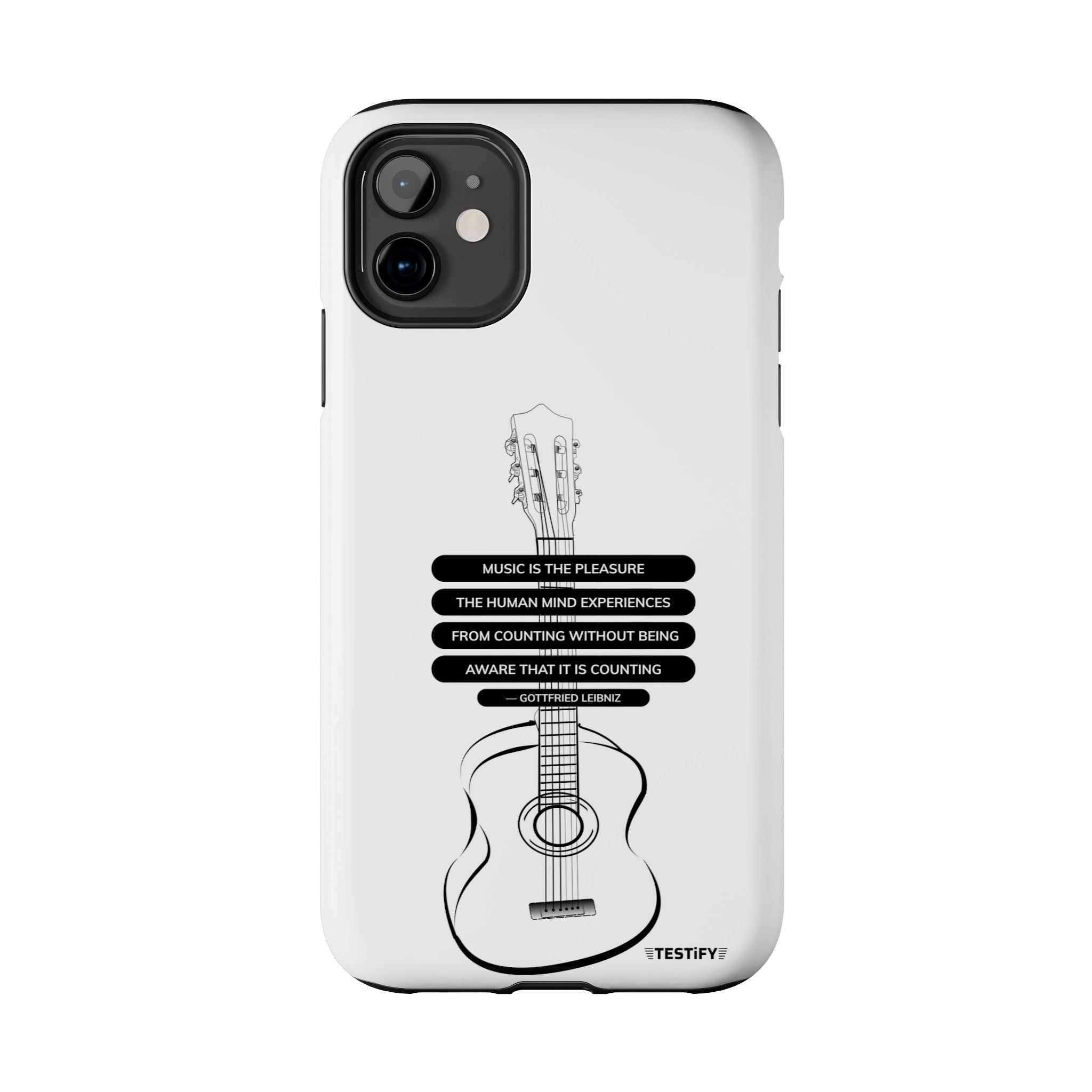 Acoustic Guitar Quote Tough Phone Case — “Music is the Pleasure” Protective Phone Cover