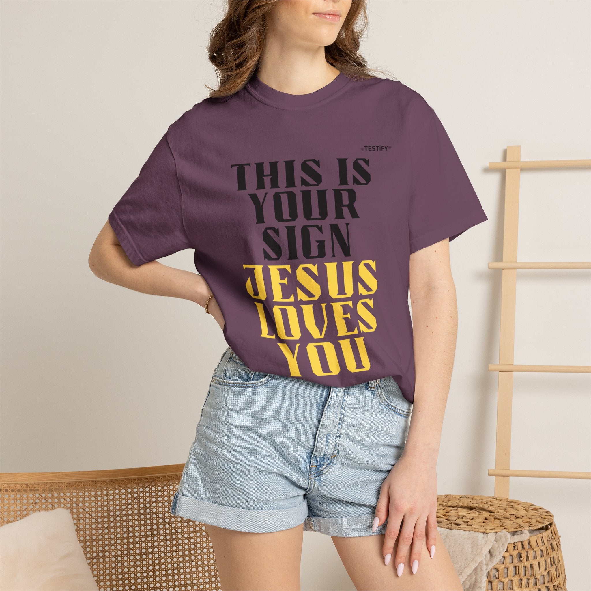 T-Shirt - "This Is Your Sign: Jesus Loves You" Inspirational Christian Tee