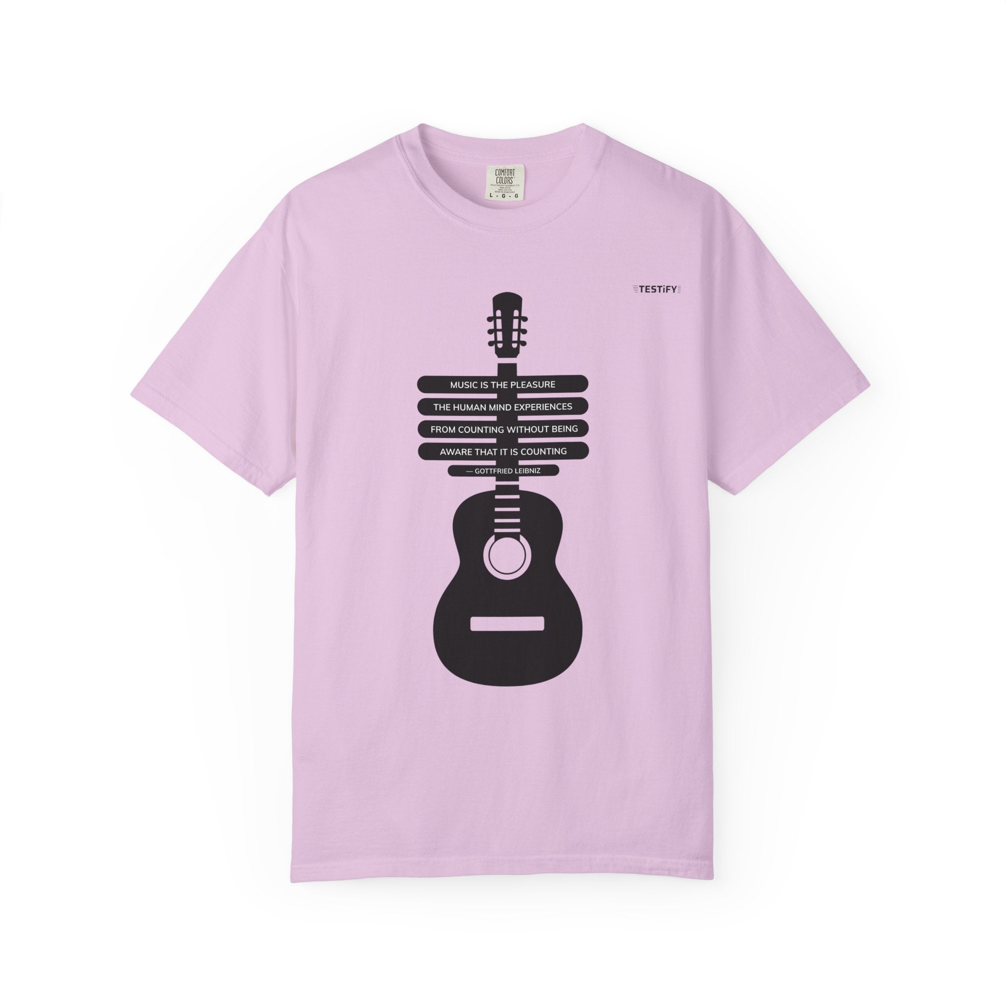 Acoustic Guitar Quote T-Shirt — "Music is the Pleasure" Graphic Tee