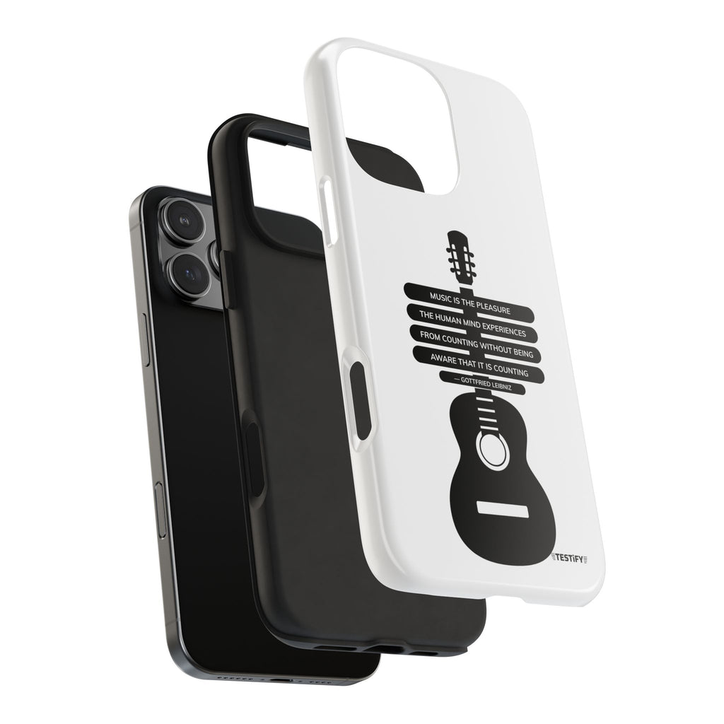 Guitar Quote Tough Phone Case — "Music is the Pleasure" Acoustic Design