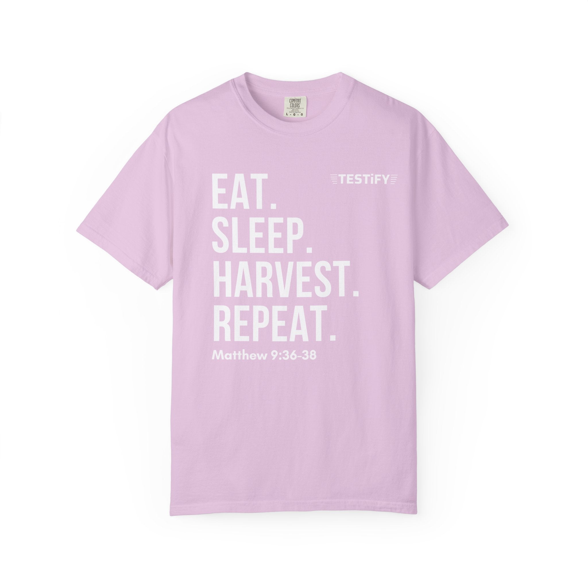 Harvest Mission T-Shirt — "Eat. Sleep. Harvest. Repeat." Christian Faith Tee