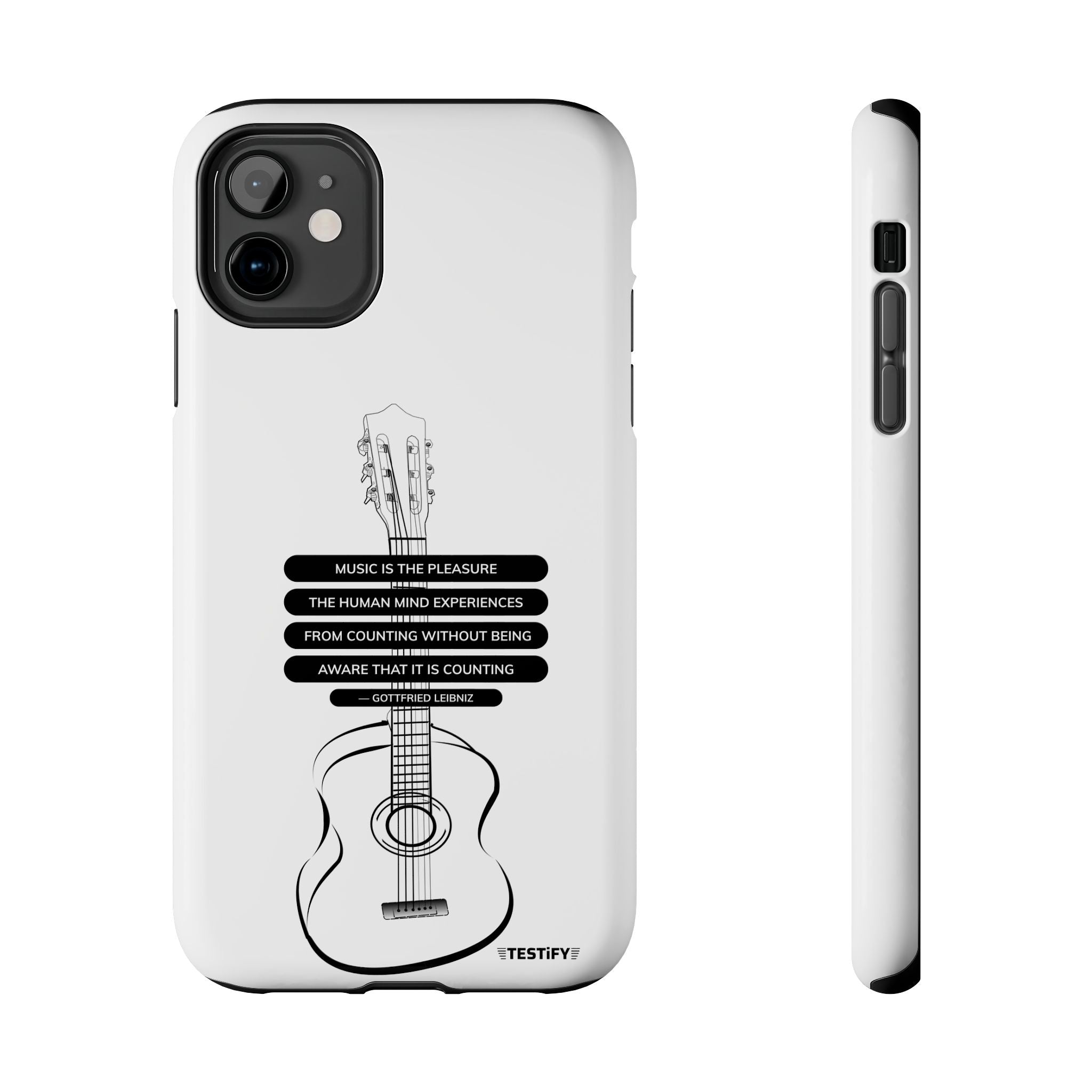 Acoustic Guitar Quote Tough Phone Case — “Music is the Pleasure” Protective Phone Cover