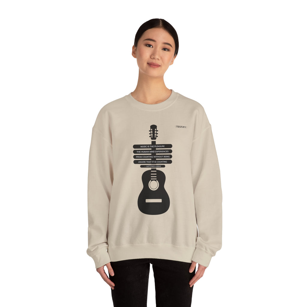 Guitar Skeleton Crewneck Sweatshirt — Modern Acoustic Music Tee