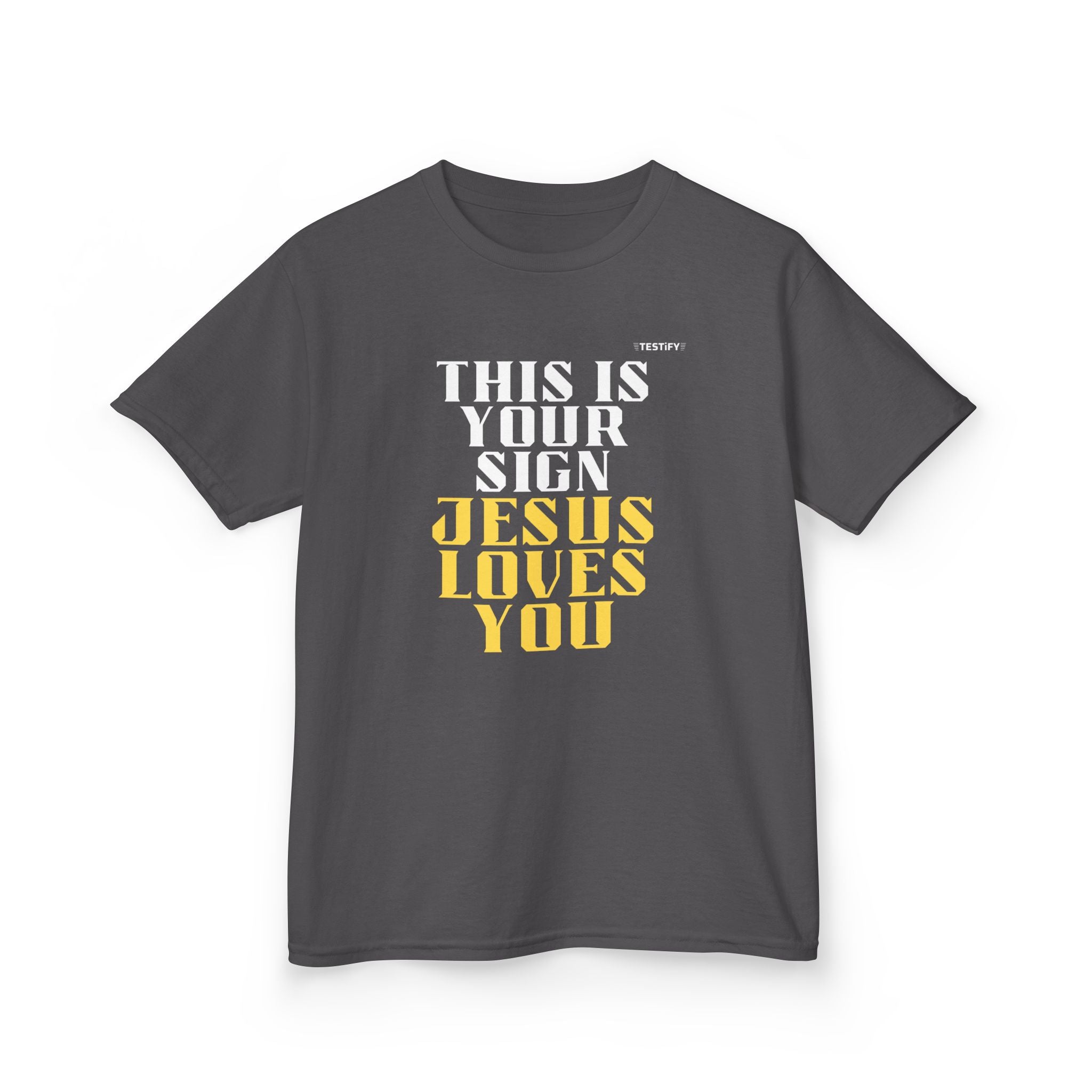 Kids T-Shirt — 'Jesus Loves You' Bright Yellow Faith Tee