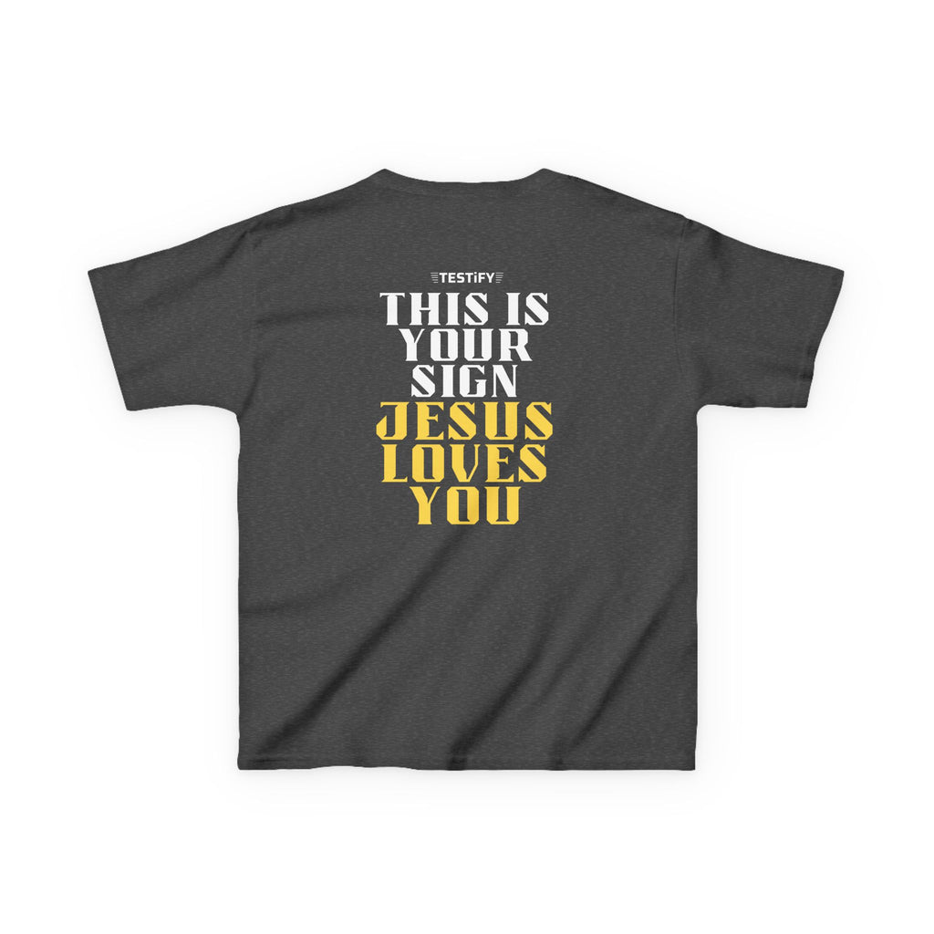 Kids T-Shirt — 'Jesus Loves You' Bright Yellow Faith Tee