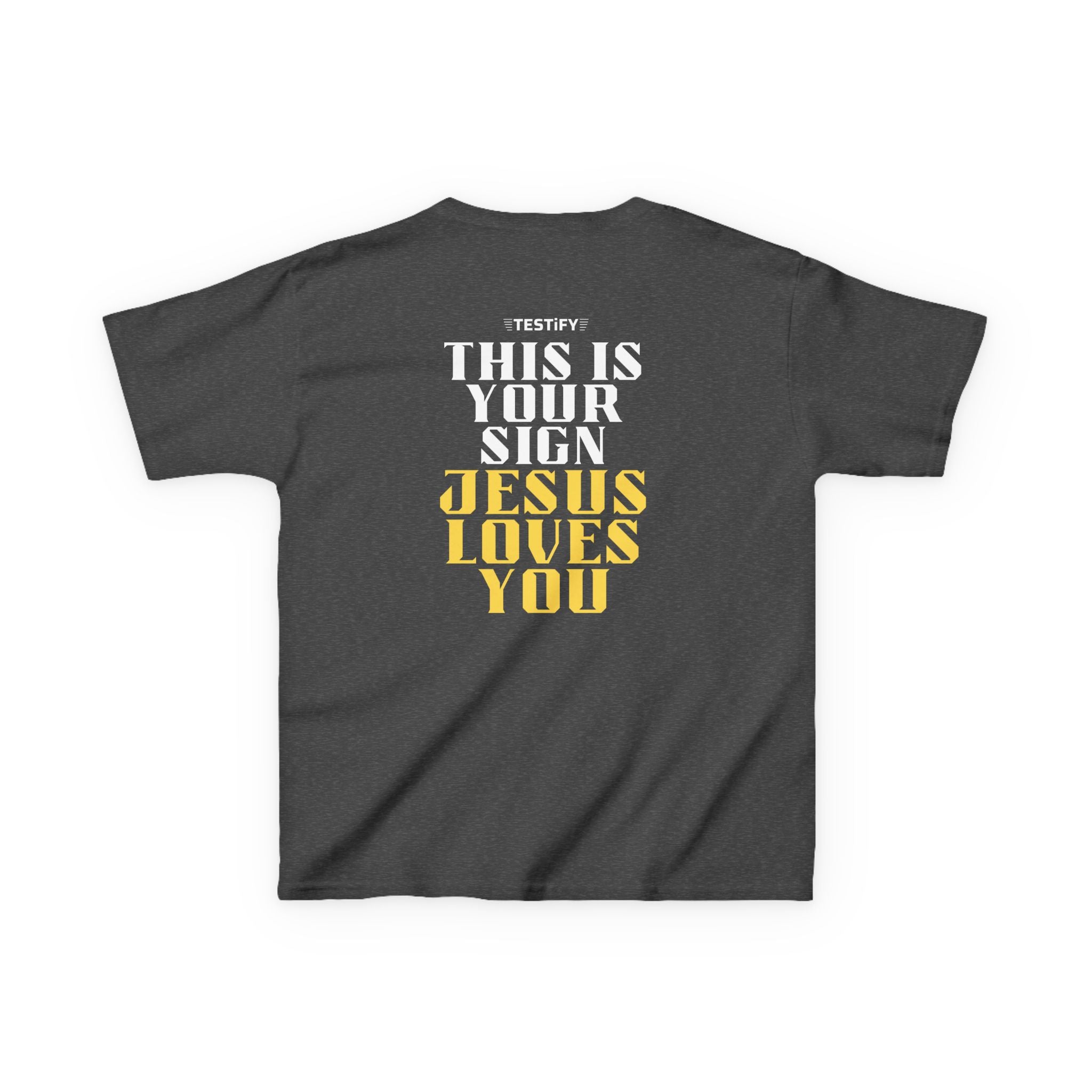 Kids T-Shirt — 'Jesus Loves You' Bright Yellow Faith Tee