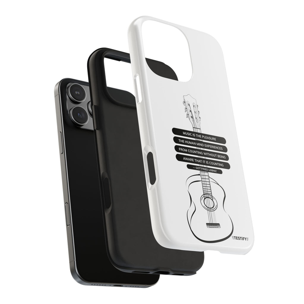 Acoustic Guitar Quote Tough Phone Case — “Music is the Pleasure” Protective Phone Cover