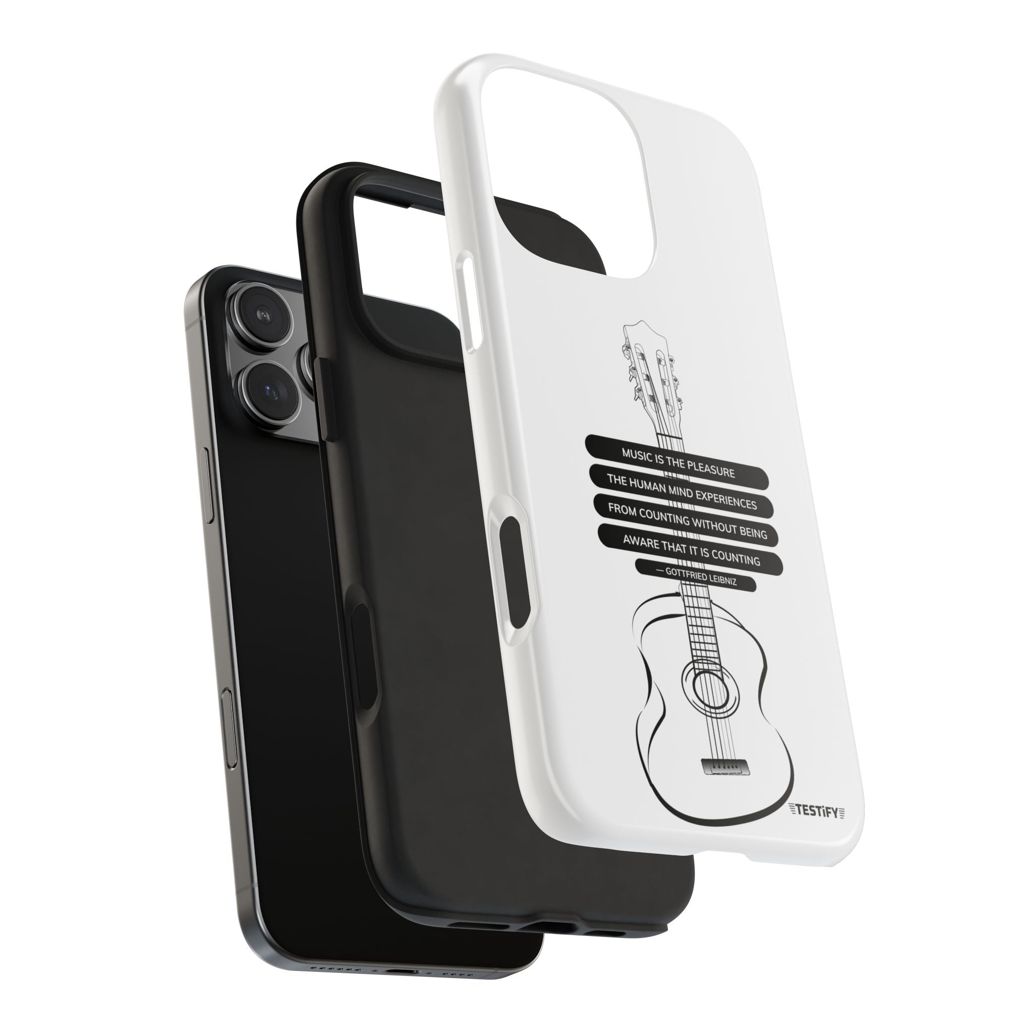 Acoustic Guitar Quote Tough Phone Case — “Music is the Pleasure” Protective Phone Cover