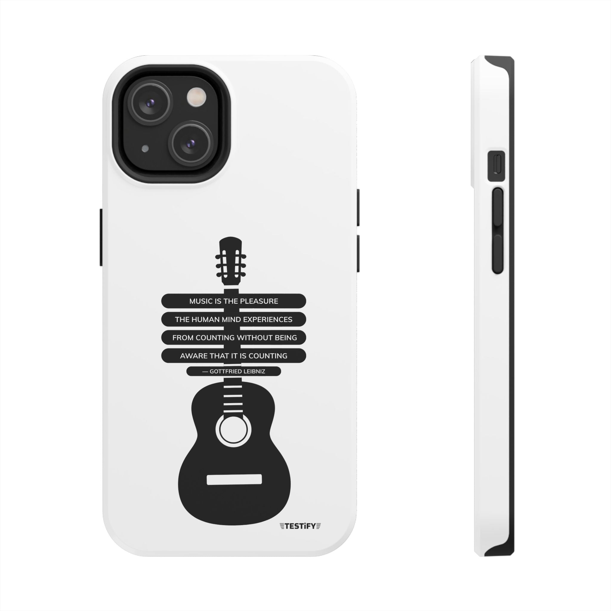 Guitar Quote Tough Phone Case — "Music is the Pleasure" Acoustic Design