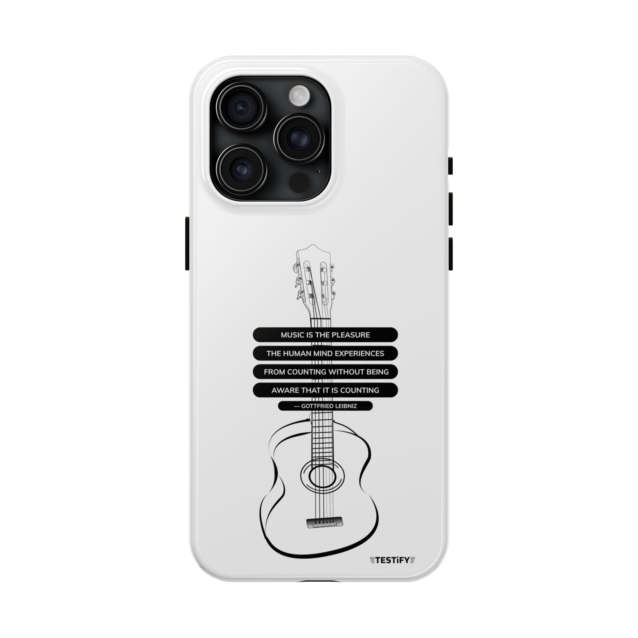 Acoustic Guitar Quote Tough Phone Case — “Music is the Pleasure” Protective Phone Cover