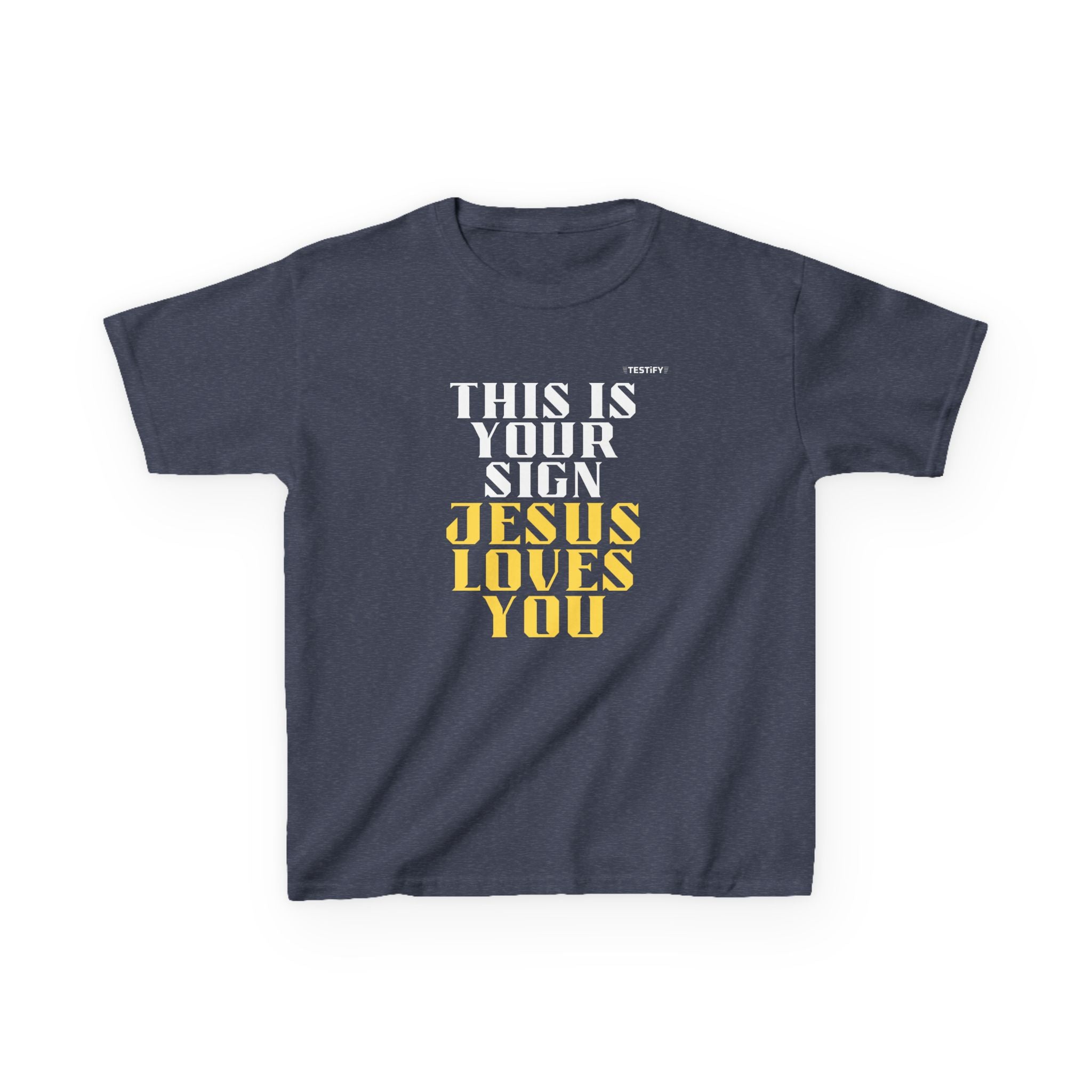 Kids T-Shirt — 'Jesus Loves You' Bright Yellow Faith Tee