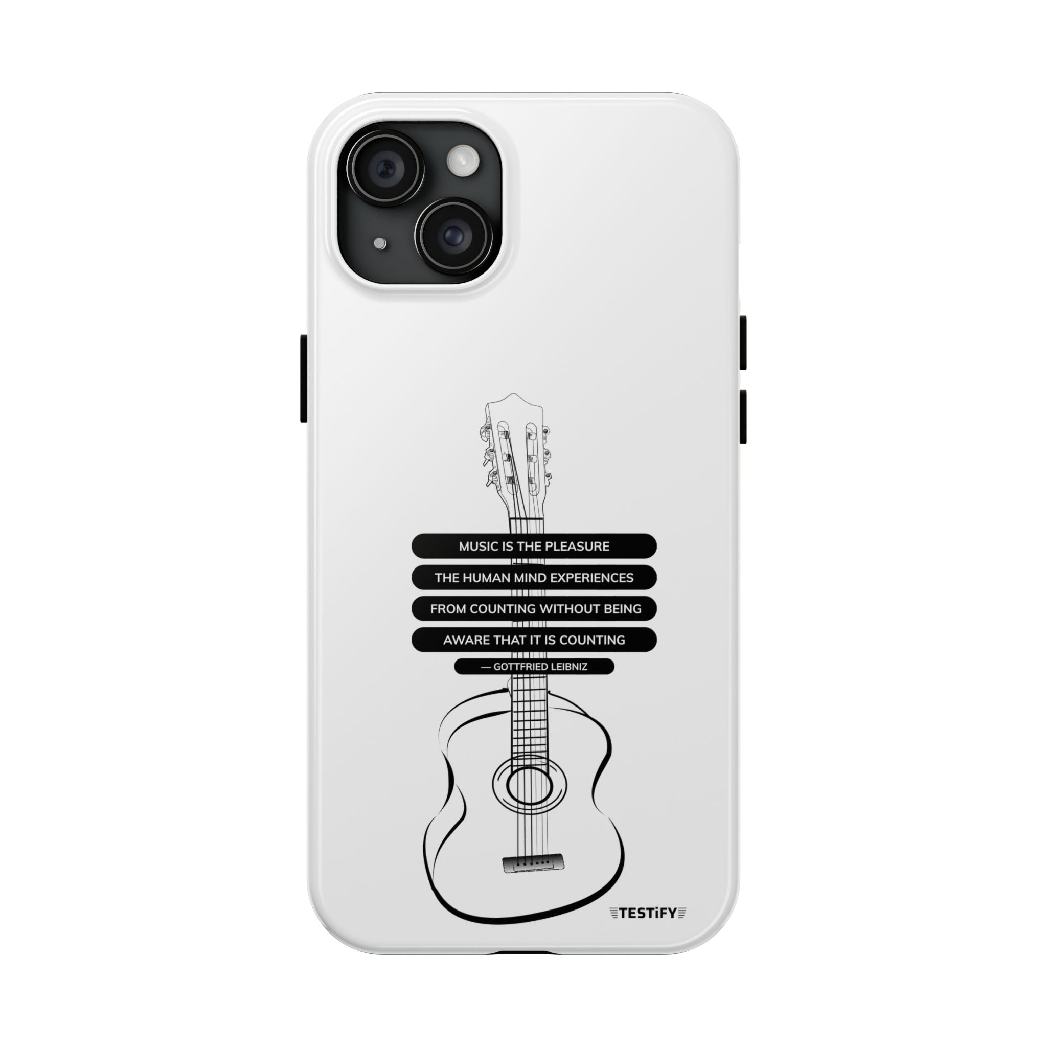 Acoustic Guitar Quote Tough Phone Case — “Music is the Pleasure” Protective Phone Cover