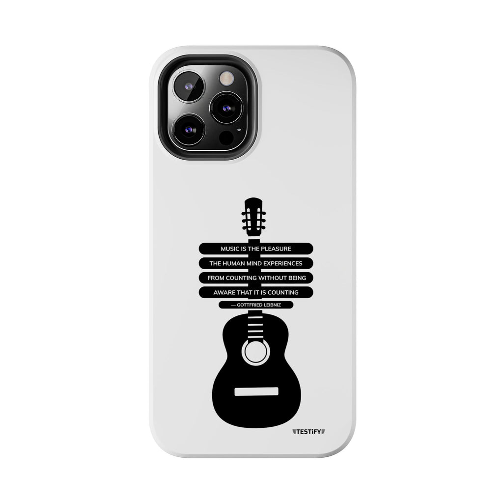 Guitar Quote Tough Phone Case — "Music is the Pleasure" Acoustic Design