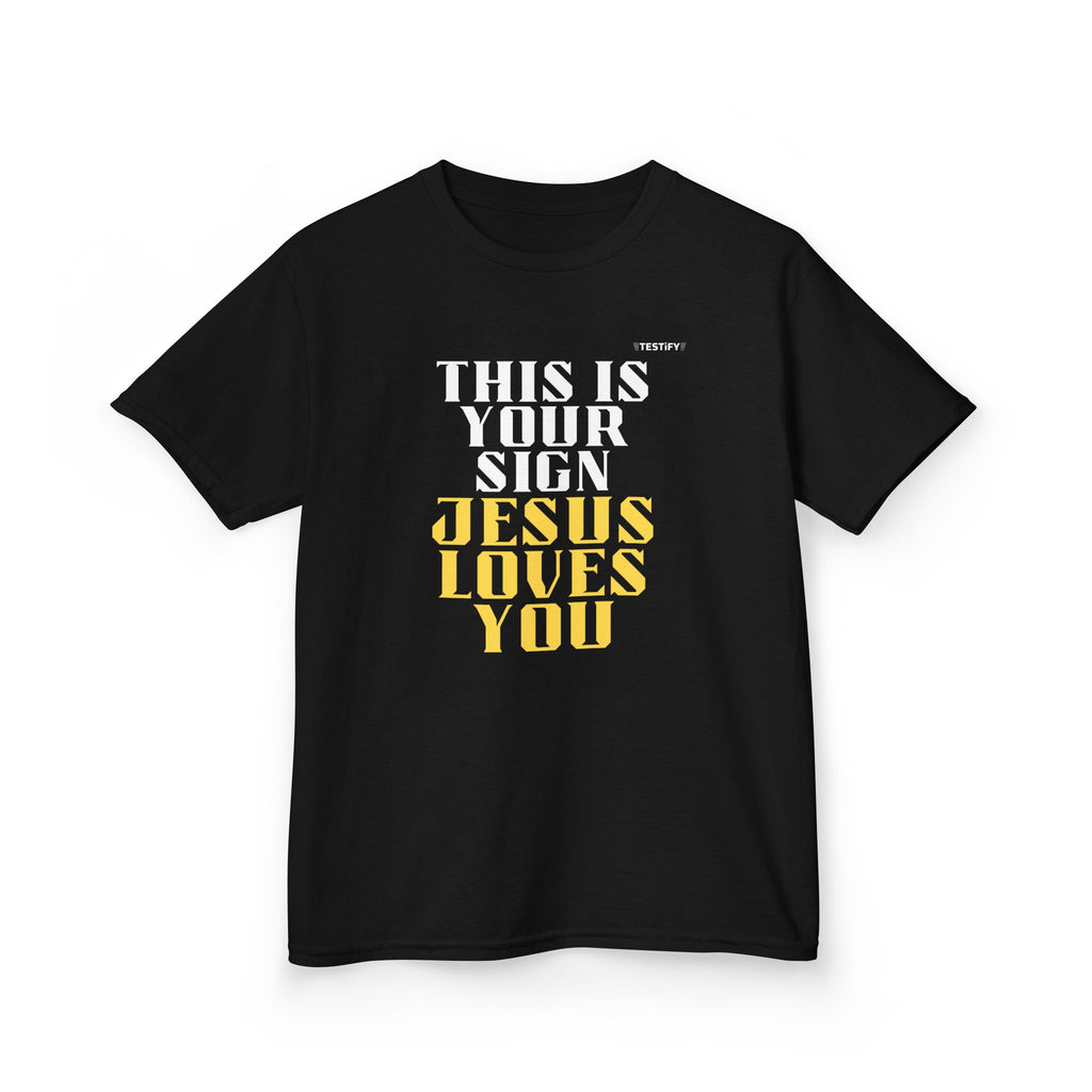 Kids T-Shirt — 'Jesus Loves You' Bright Yellow Faith Tee