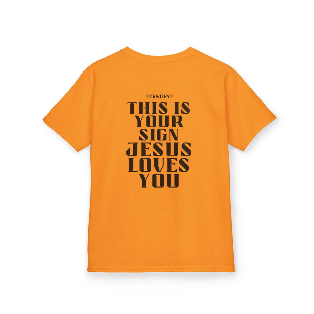 Kids T-Shirt — "This Is Your Sign: Jesus Loves You" Faith Graphic Tee