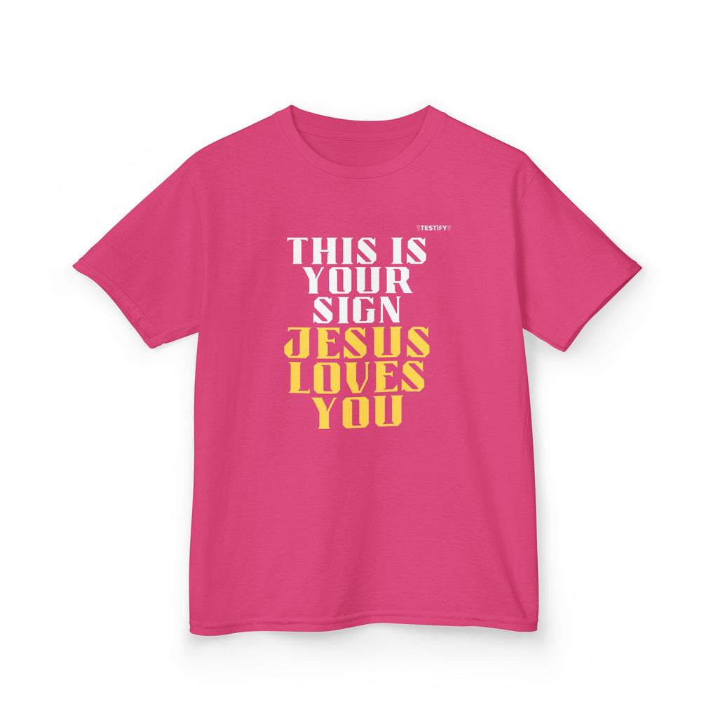 Kids T-Shirt — 'Jesus Loves You' Bright Yellow Faith Tee
