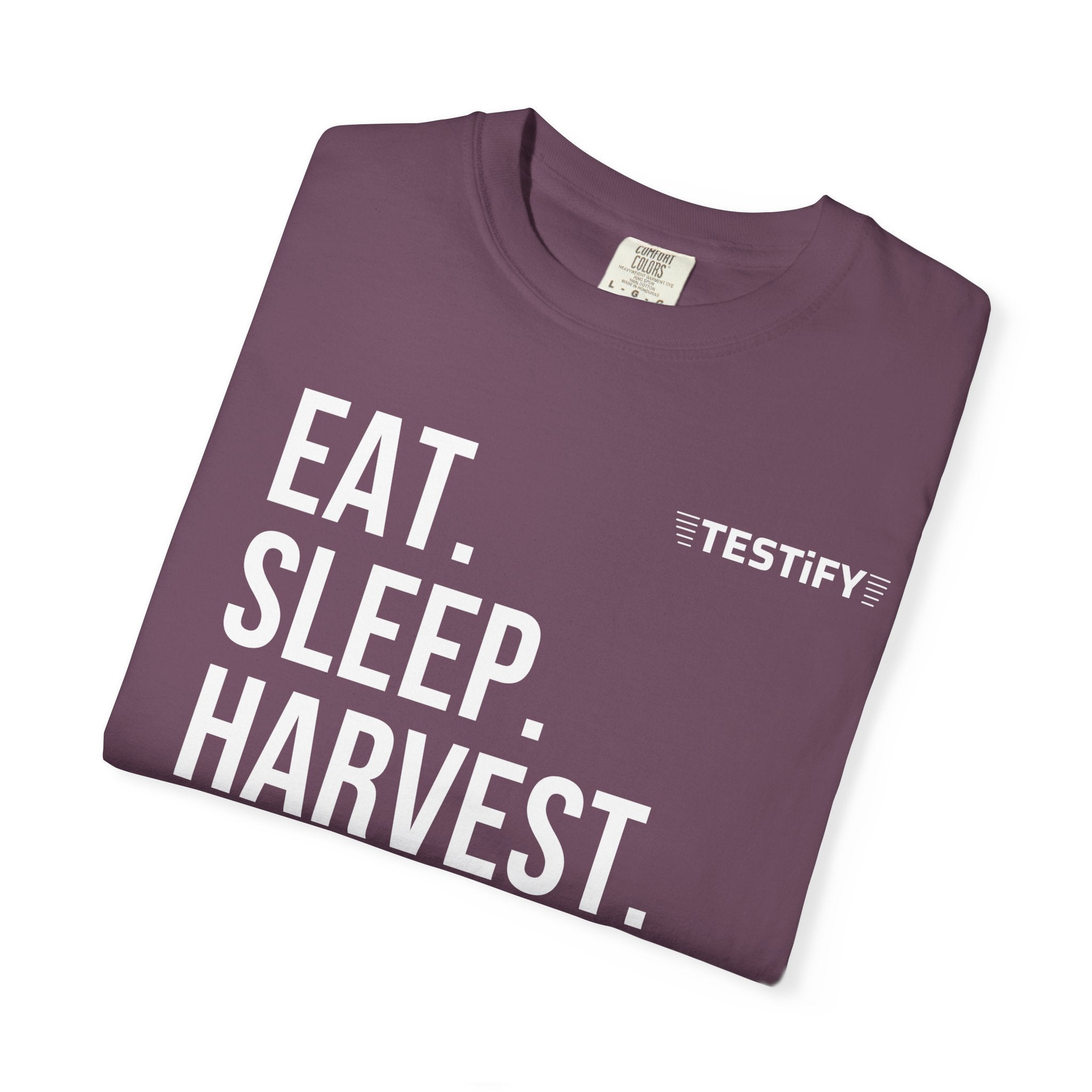 Harvest Mission T-Shirt — "Eat. Sleep. Harvest. Repeat." Christian Faith Tee