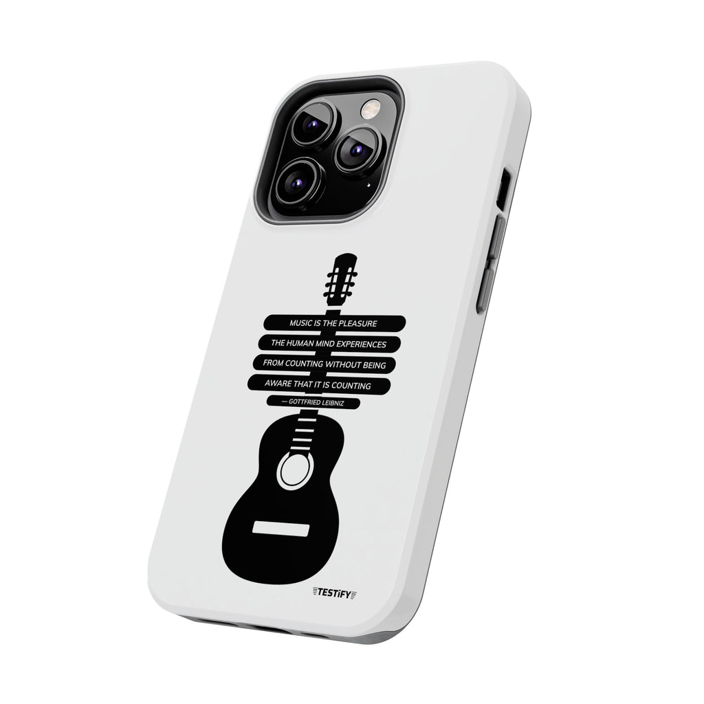 Guitar Quote Tough Phone Case — "Music is the Pleasure" Acoustic Design