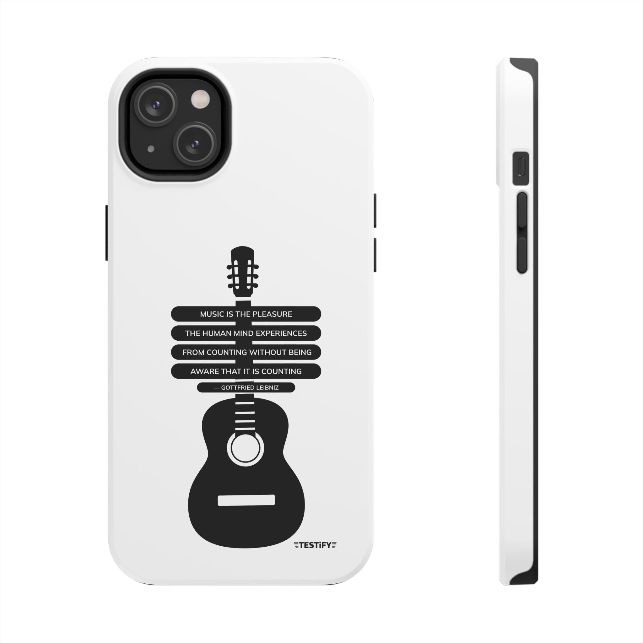Guitar Quote Tough Phone Case — "Music is the Pleasure" Acoustic Design