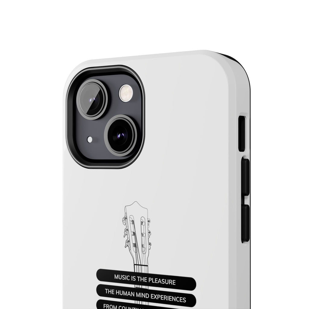 Acoustic Guitar Quote Tough Phone Case — “Music is the Pleasure” Protective Phone Cover