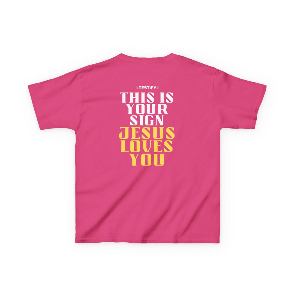 Kids T-Shirt — 'Jesus Loves You' Bright Yellow Faith Tee