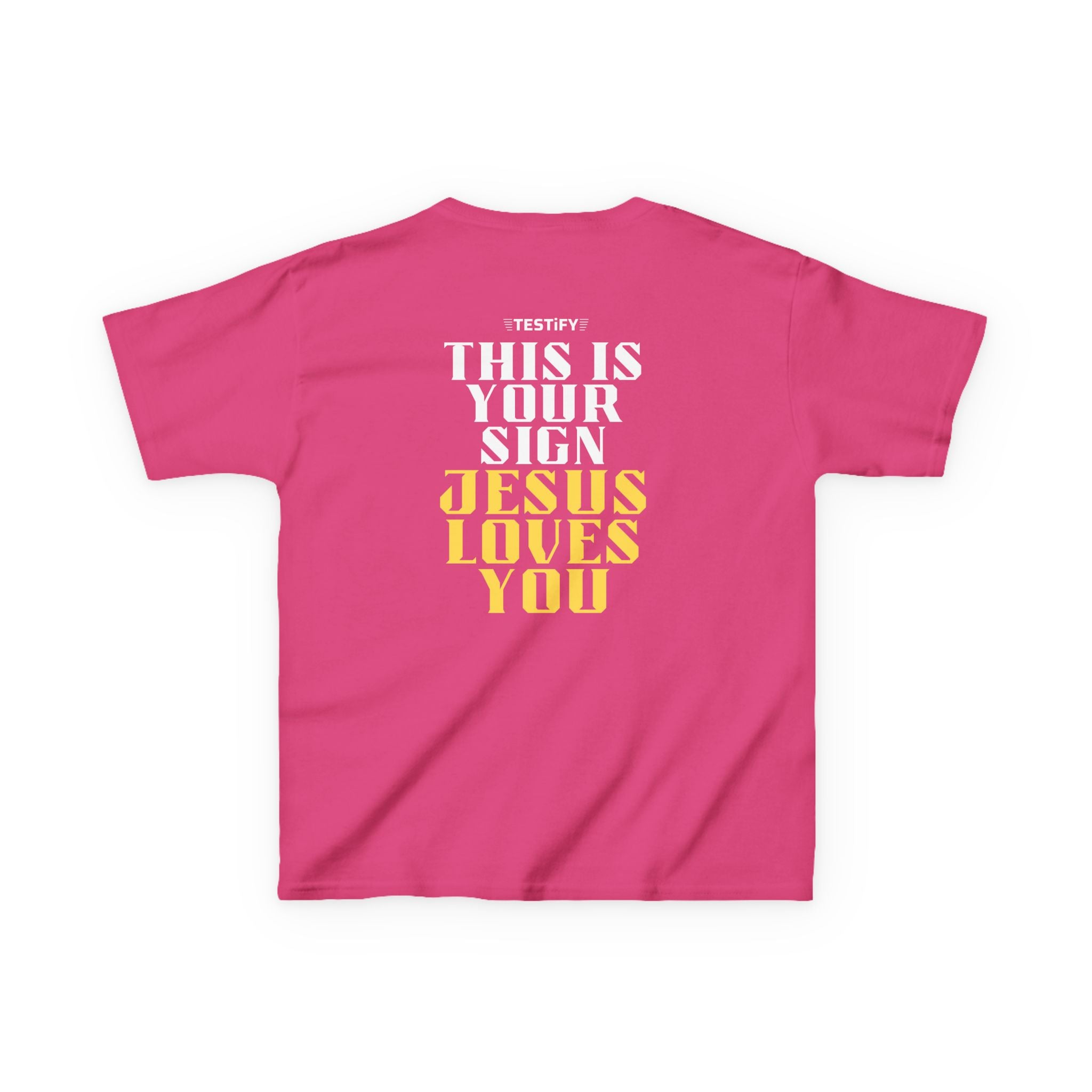 Kids T-Shirt — 'Jesus Loves You' Bright Yellow Faith Tee
